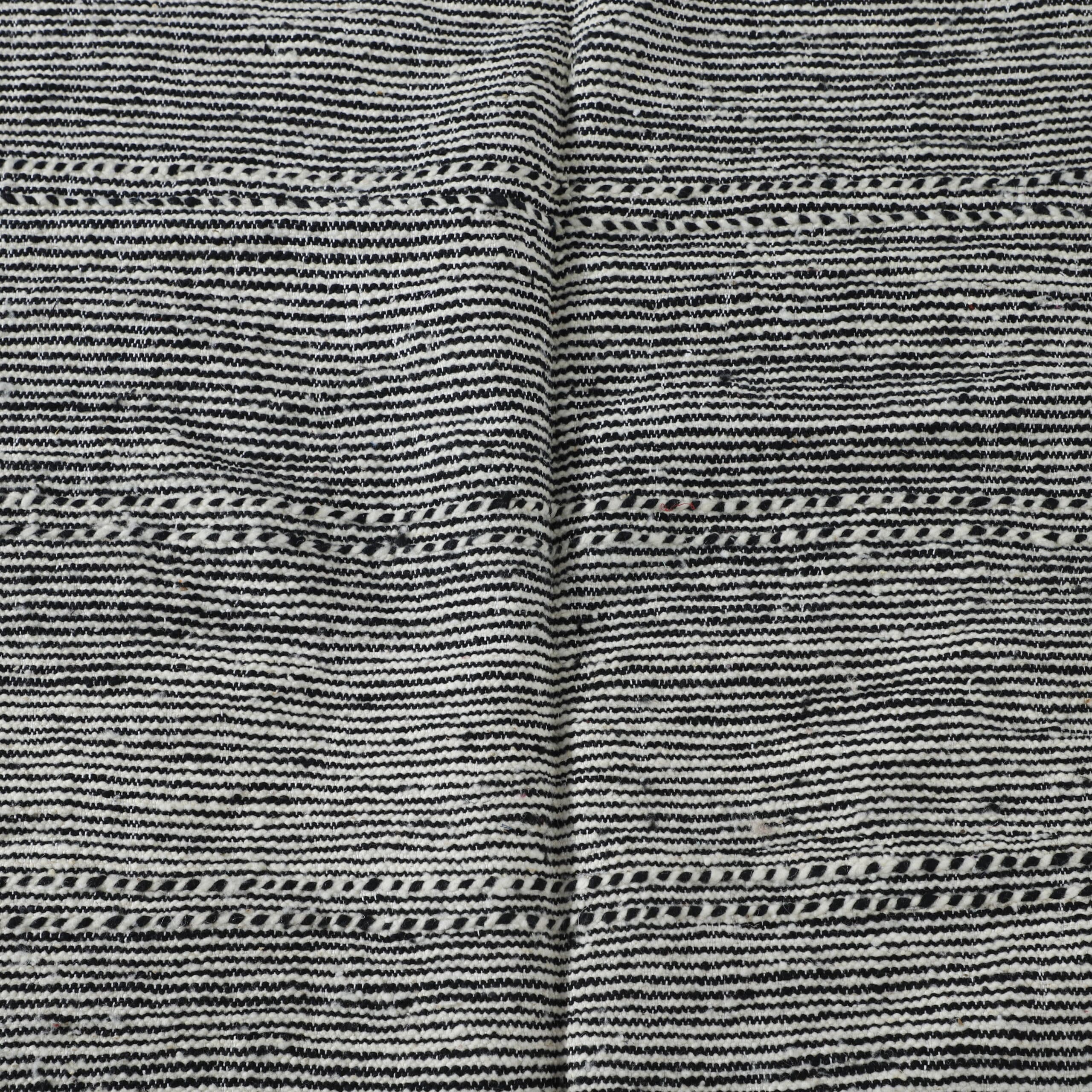 Classic Moroccan Zanafi Kilim with Horizontal Stripes