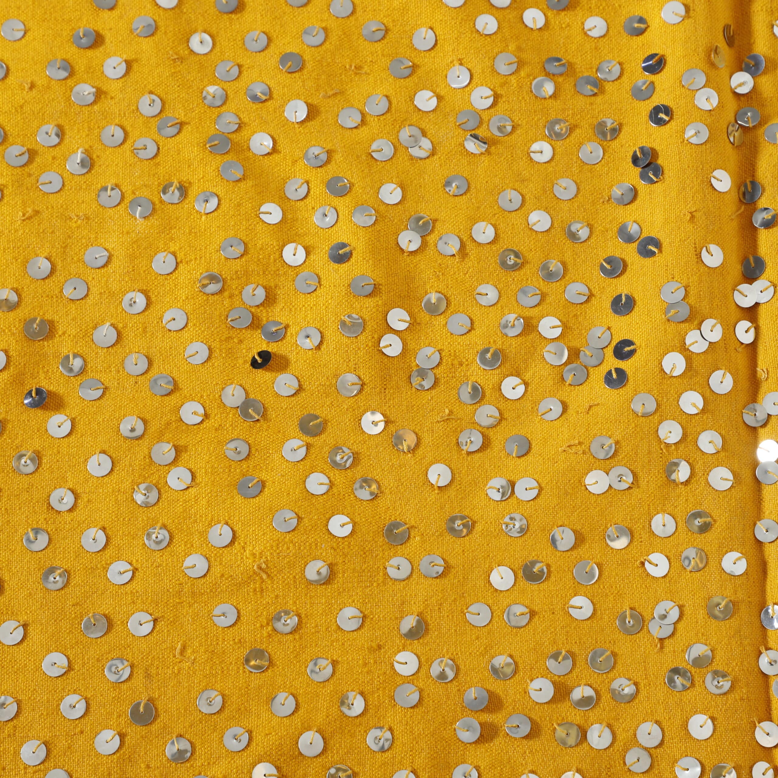 Golden Moroccan rug Handira with Sequins