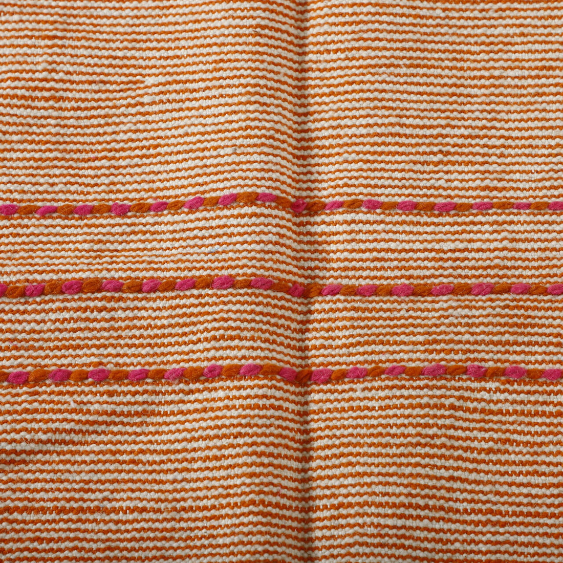 Terracotta Moroccan Kilim with Diamond Motif
