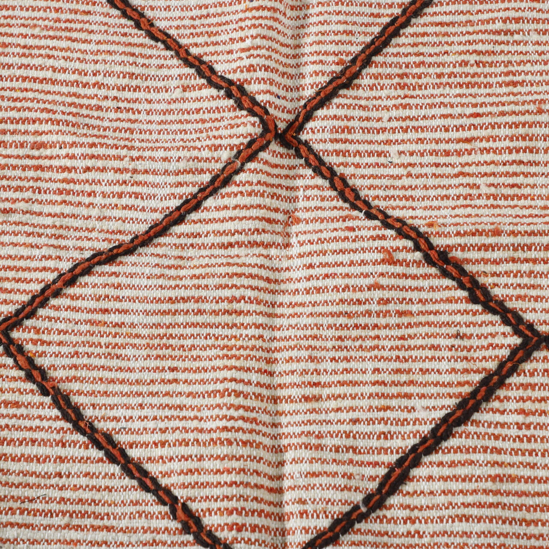 Terracotta Moroccan Kilim with Diamond Lattice