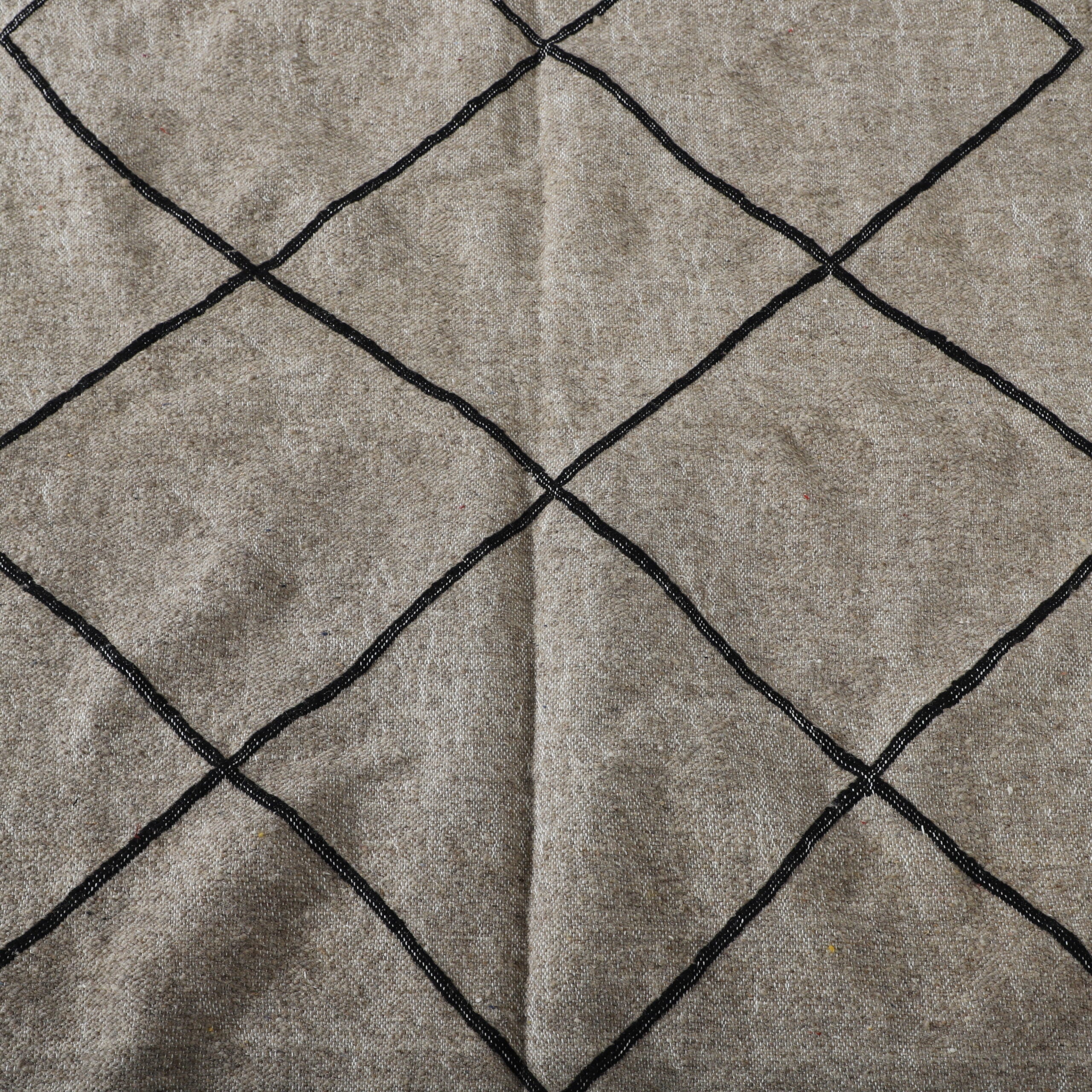 Classic Moroccan Beni Ourain Kilim with Diamond Lattice