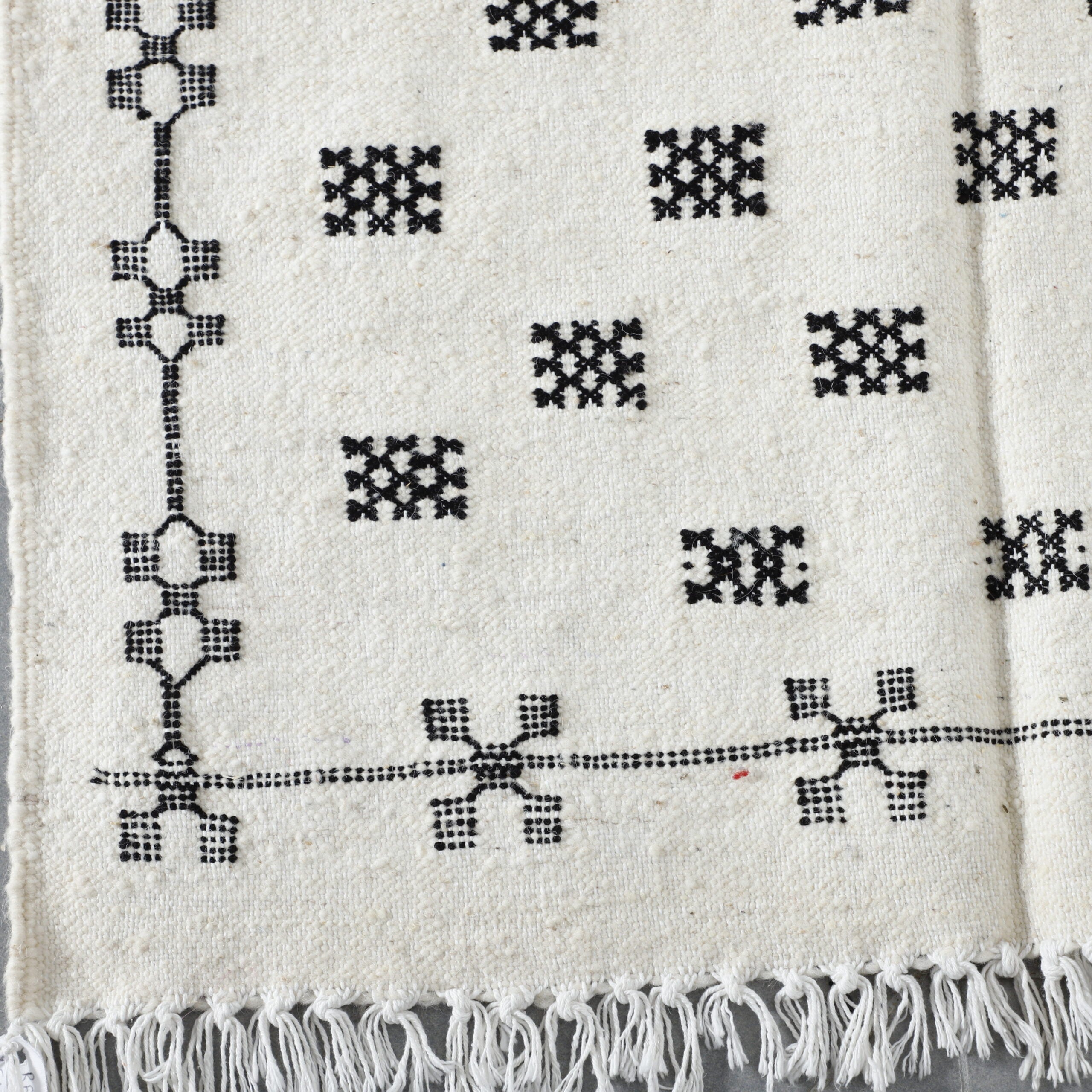 Classic Moroccan Beni Ourain Rug with Geometric Motifs