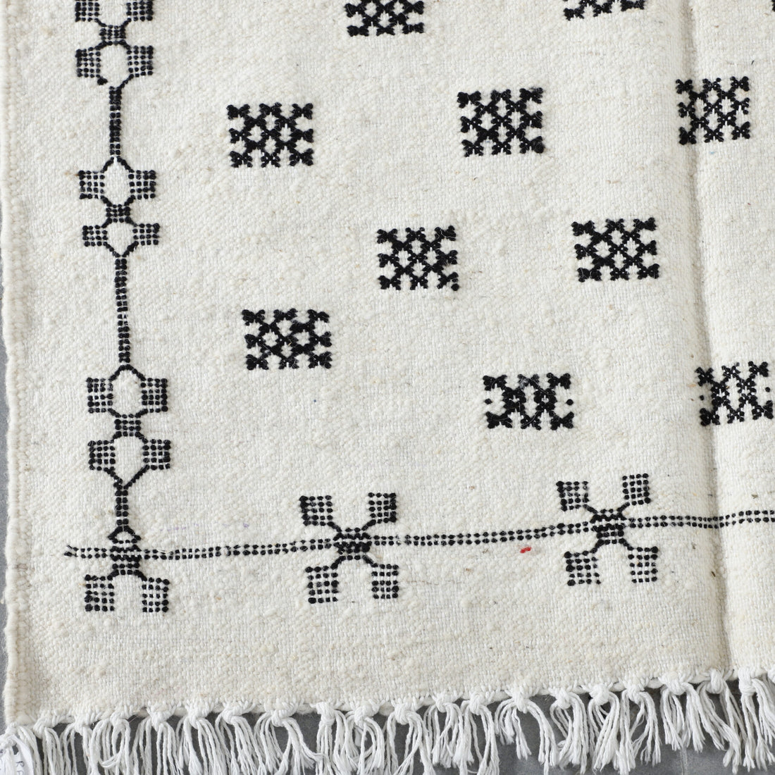 Classic Moroccan Beni Ourain Rug with Geometric Motifs