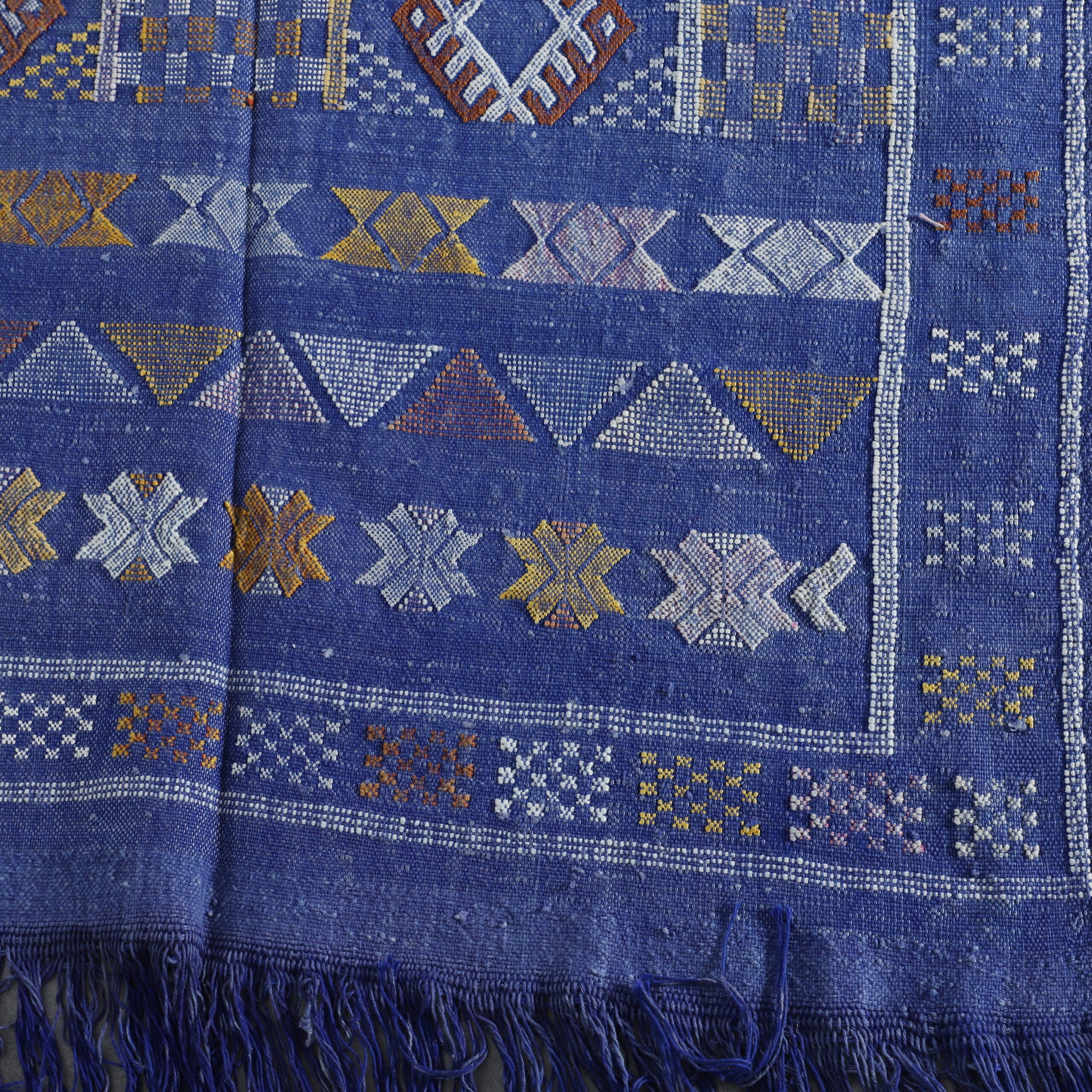 Vibrant Moroccan Kilim with Geometric Motifs