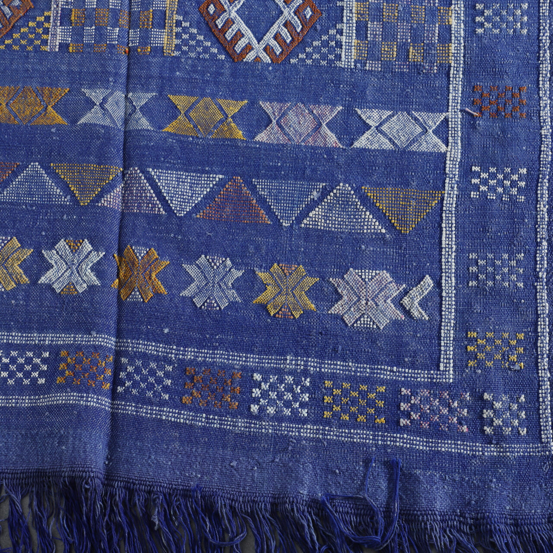 Vibrant Moroccan Kilim with Geometric Motifs