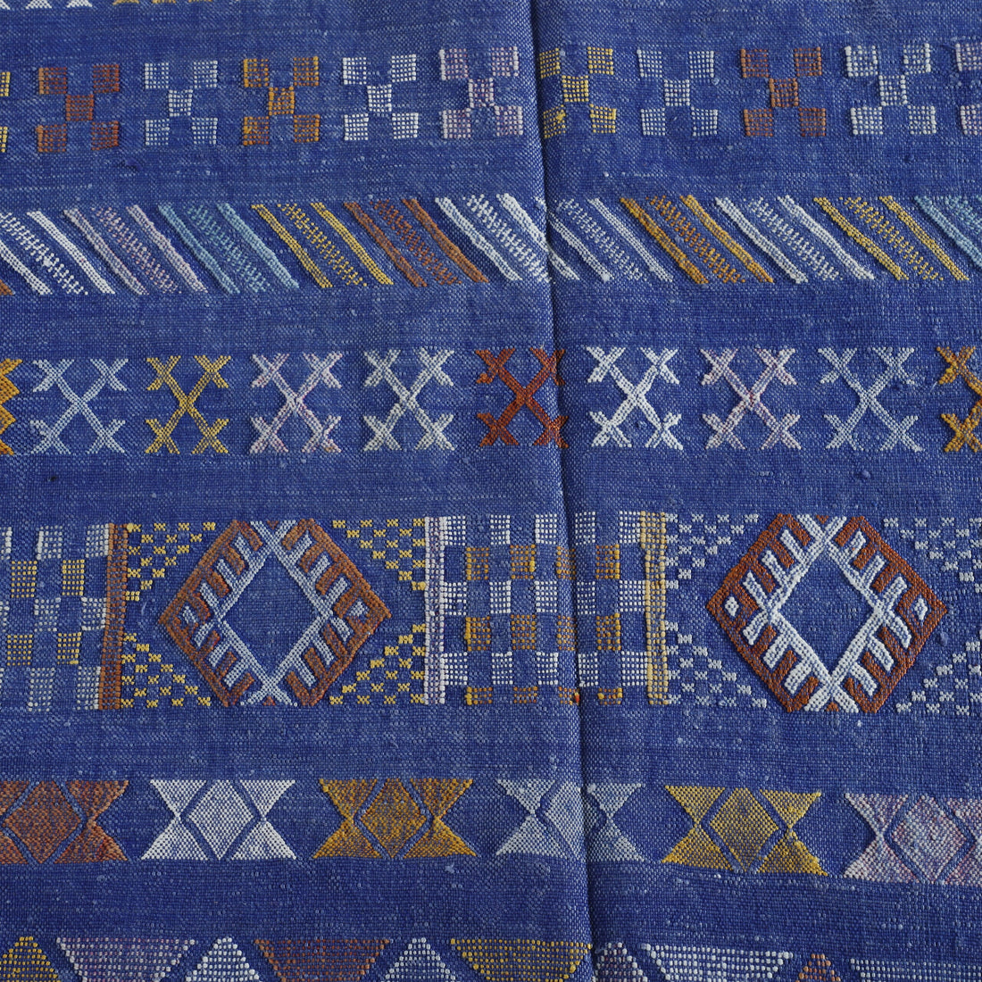 Vibrant Moroccan Kilim with Geometric Motifs