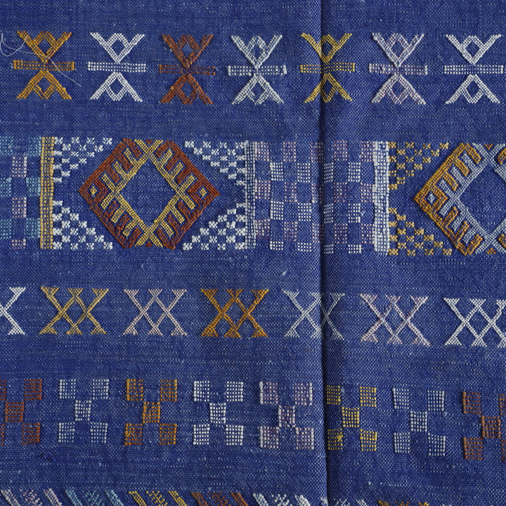 Vibrant Moroccan Kilim with Geometric Motifs