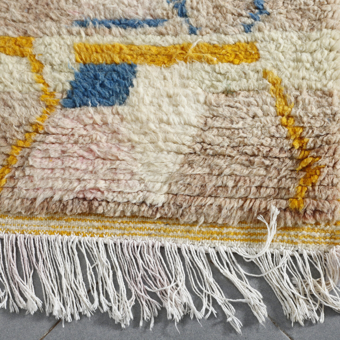 Abstract Moroccan Azilal Rug with Geometric Lines