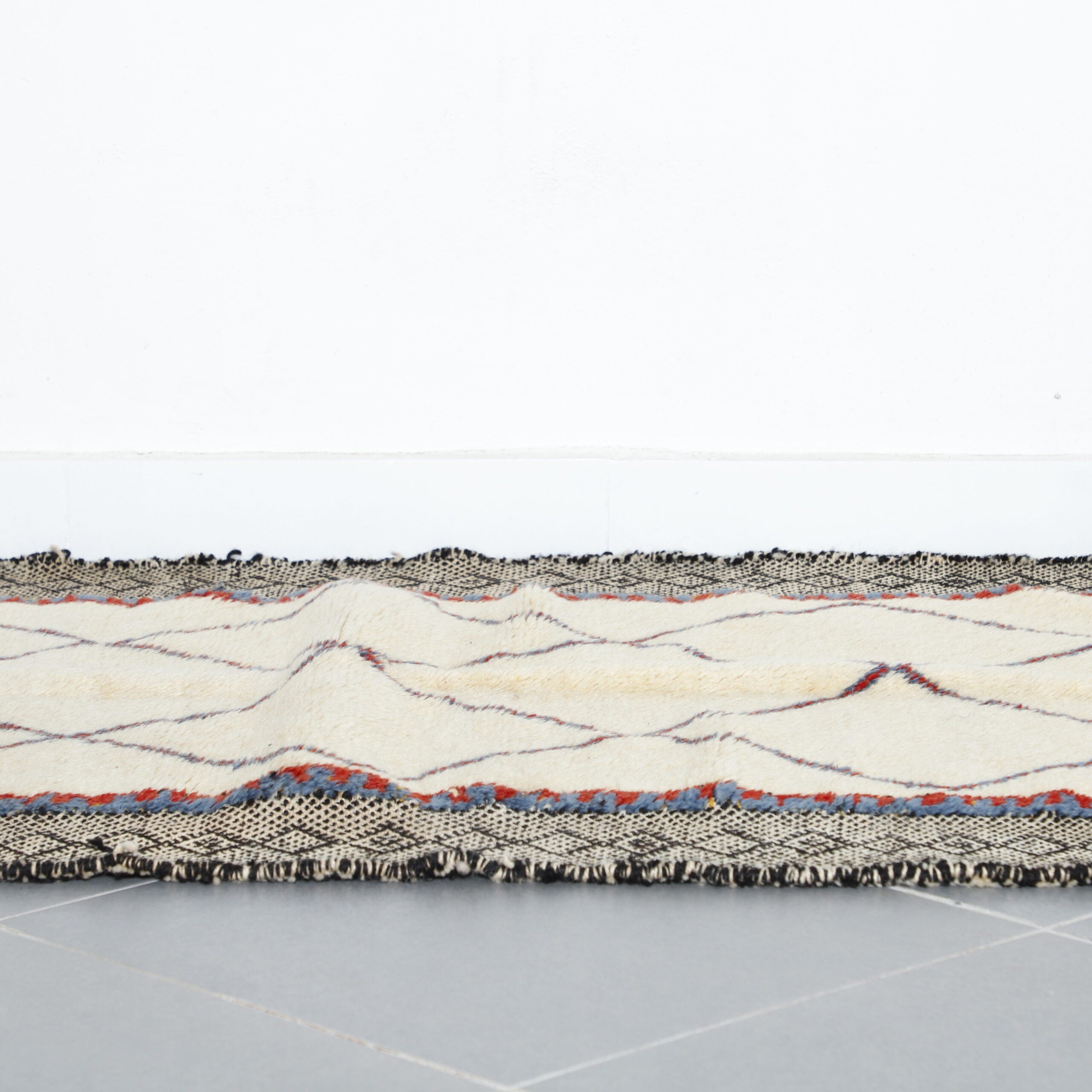 Classic Moroccan Beni Ourain Rug with Diamond Motif