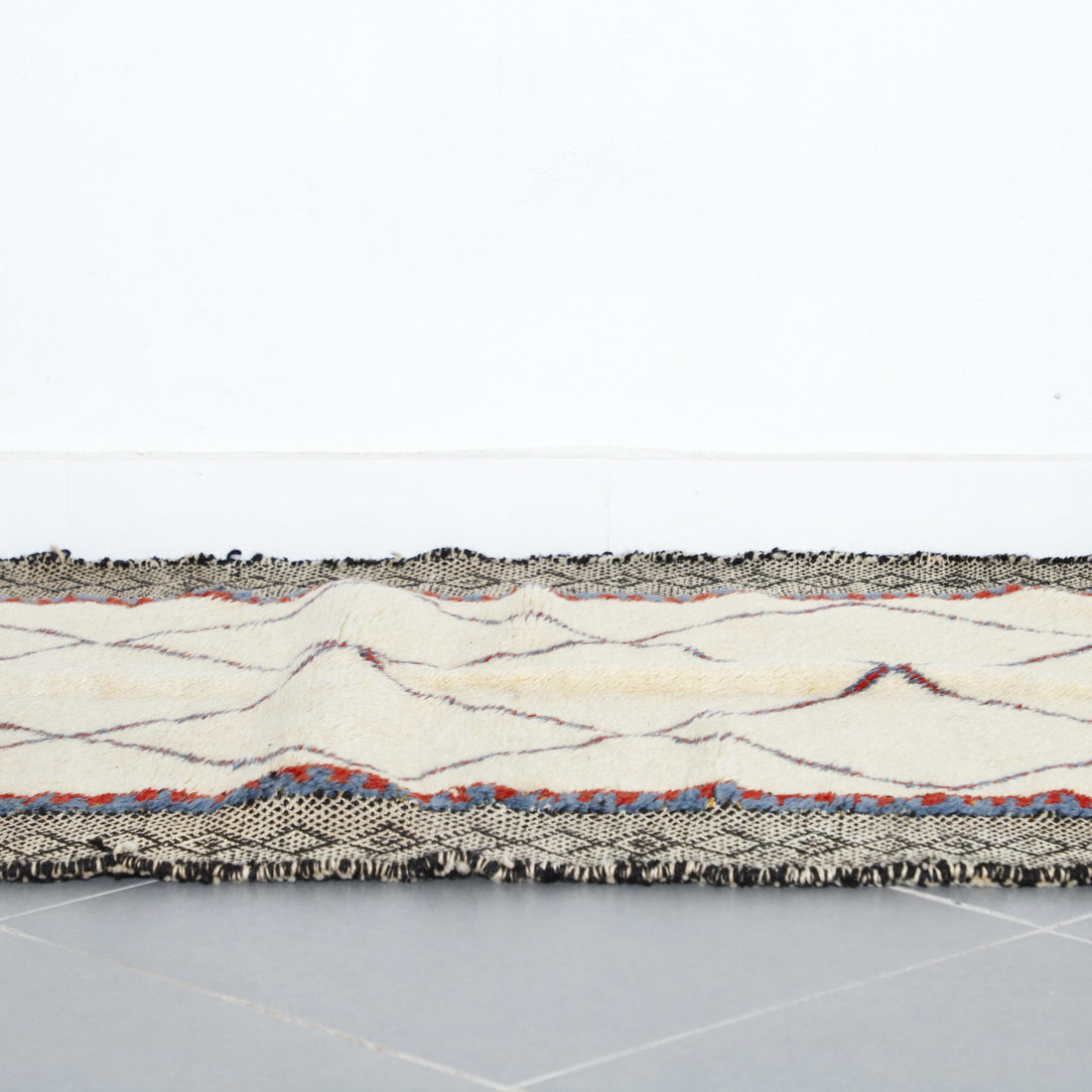 Classic Moroccan Beni Ourain Rug with Diamond Motif