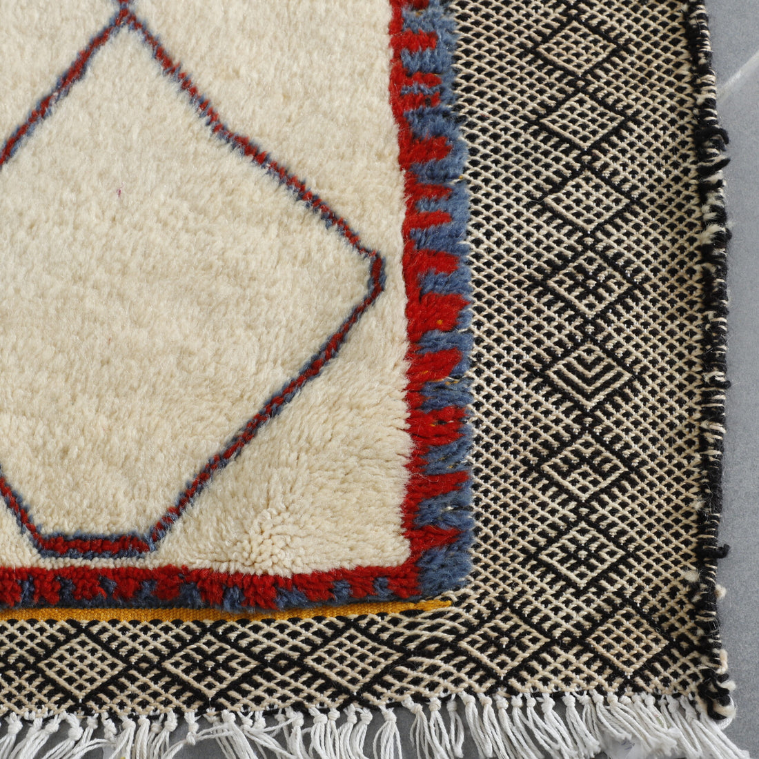 Classic Moroccan Beni Ourain Rug with Diamond Motif