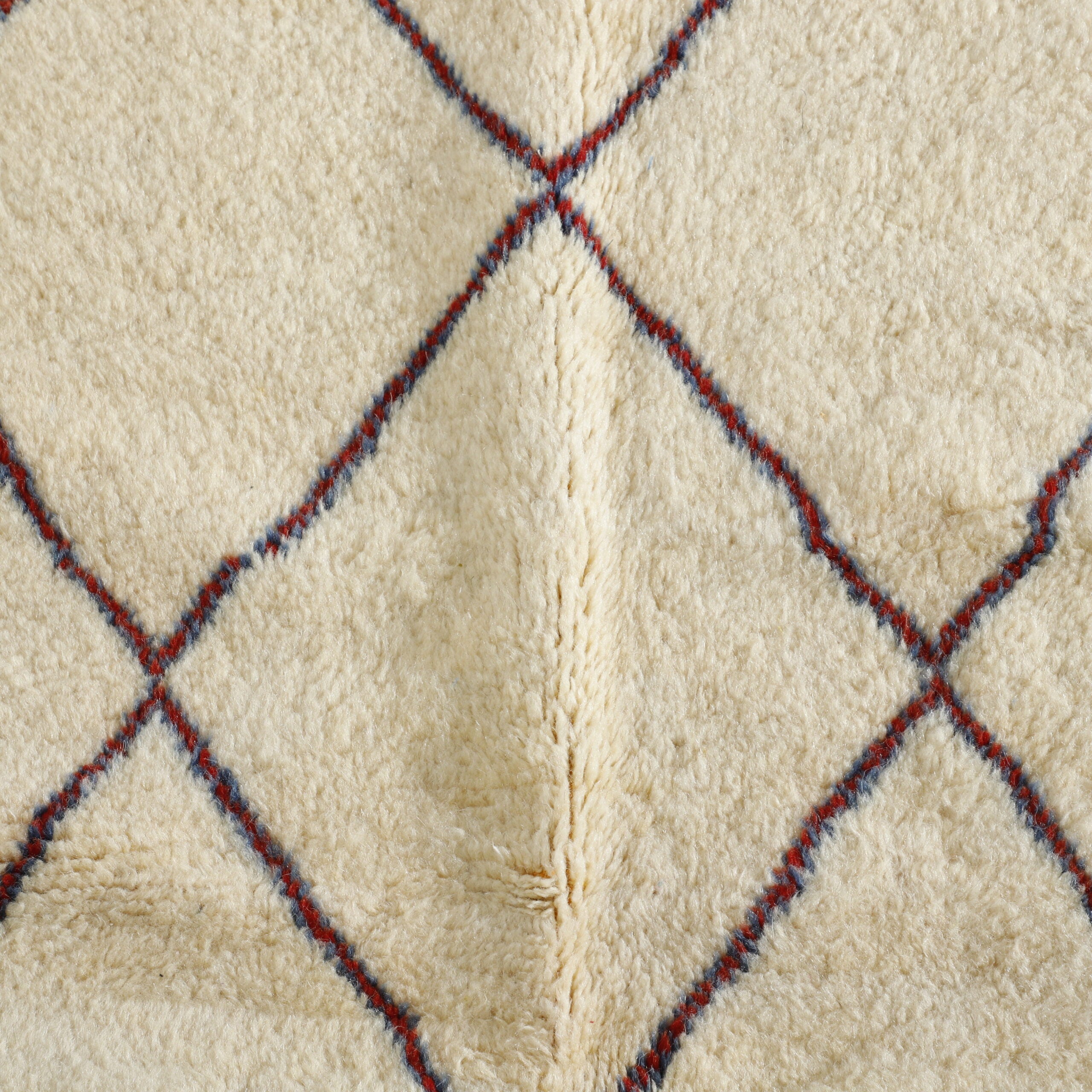 Classic Moroccan Beni Ourain Rug with Diamond Motif