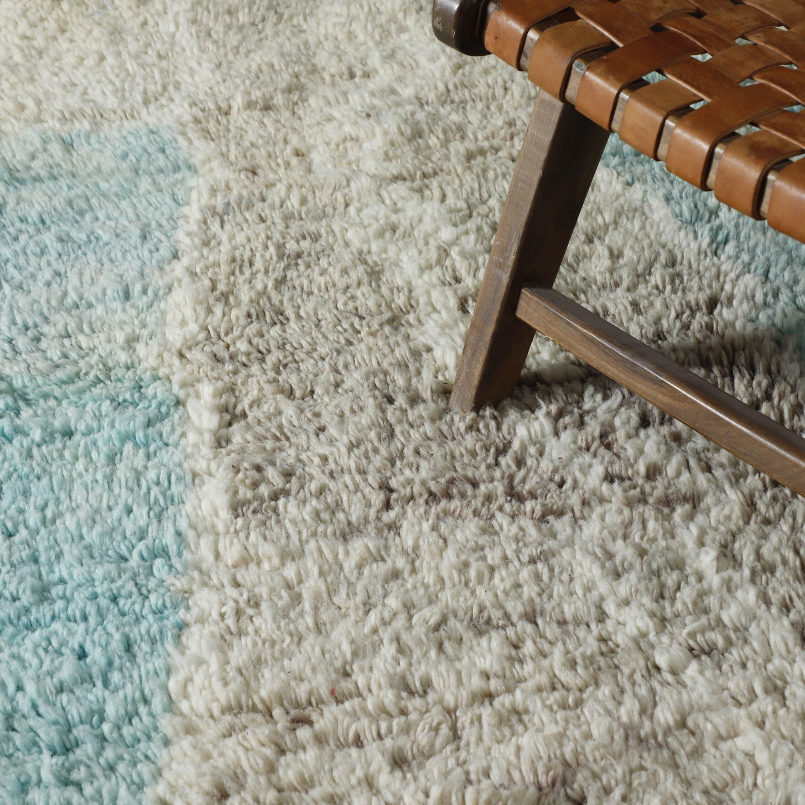 Modern Moroccan Beni Ourain Rug with Abstract Design