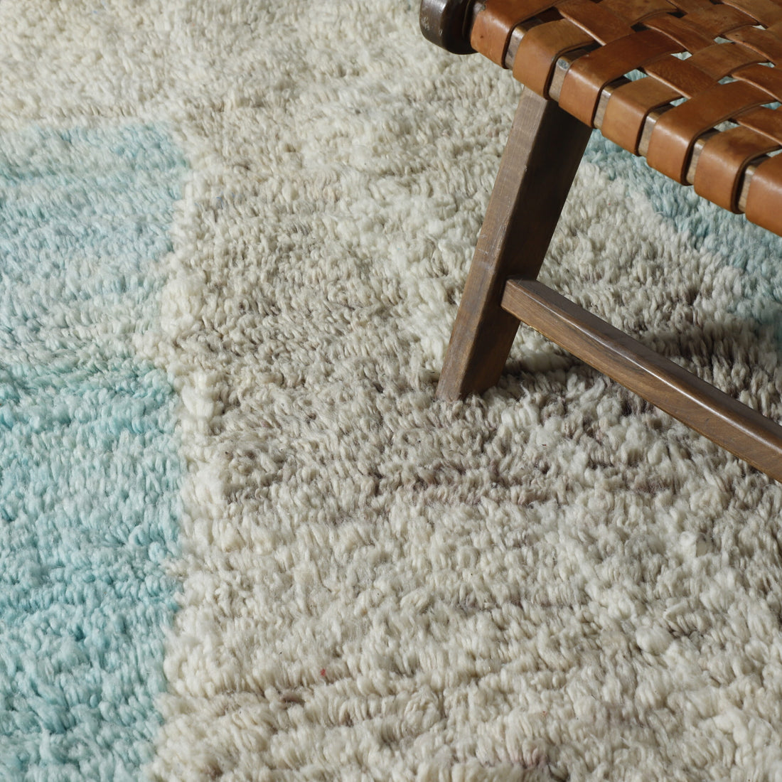 Modern Moroccan Beni Ourain Rug with Abstract Design