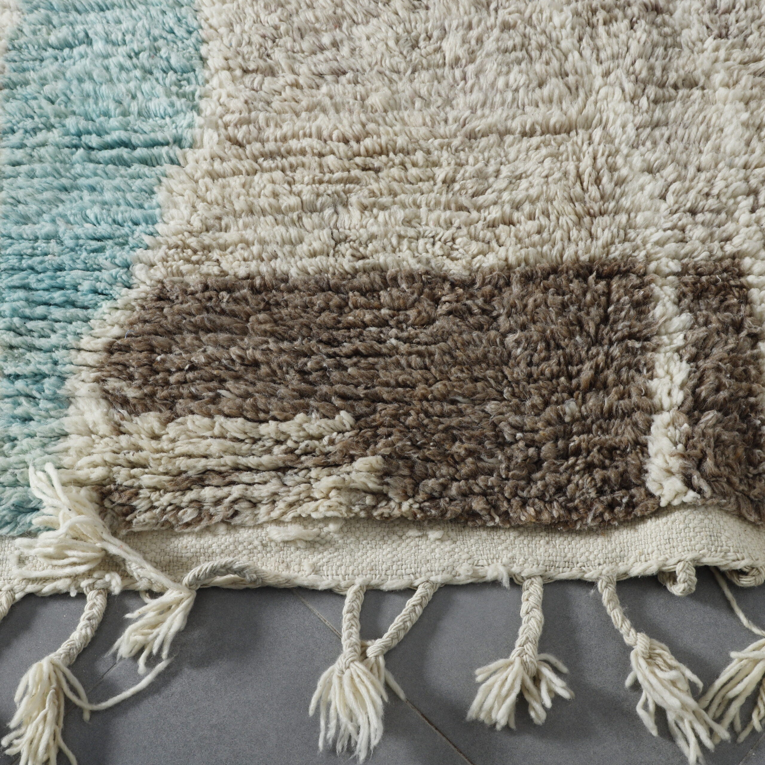 Modern Moroccan Beni Ourain Rug with Abstract Design