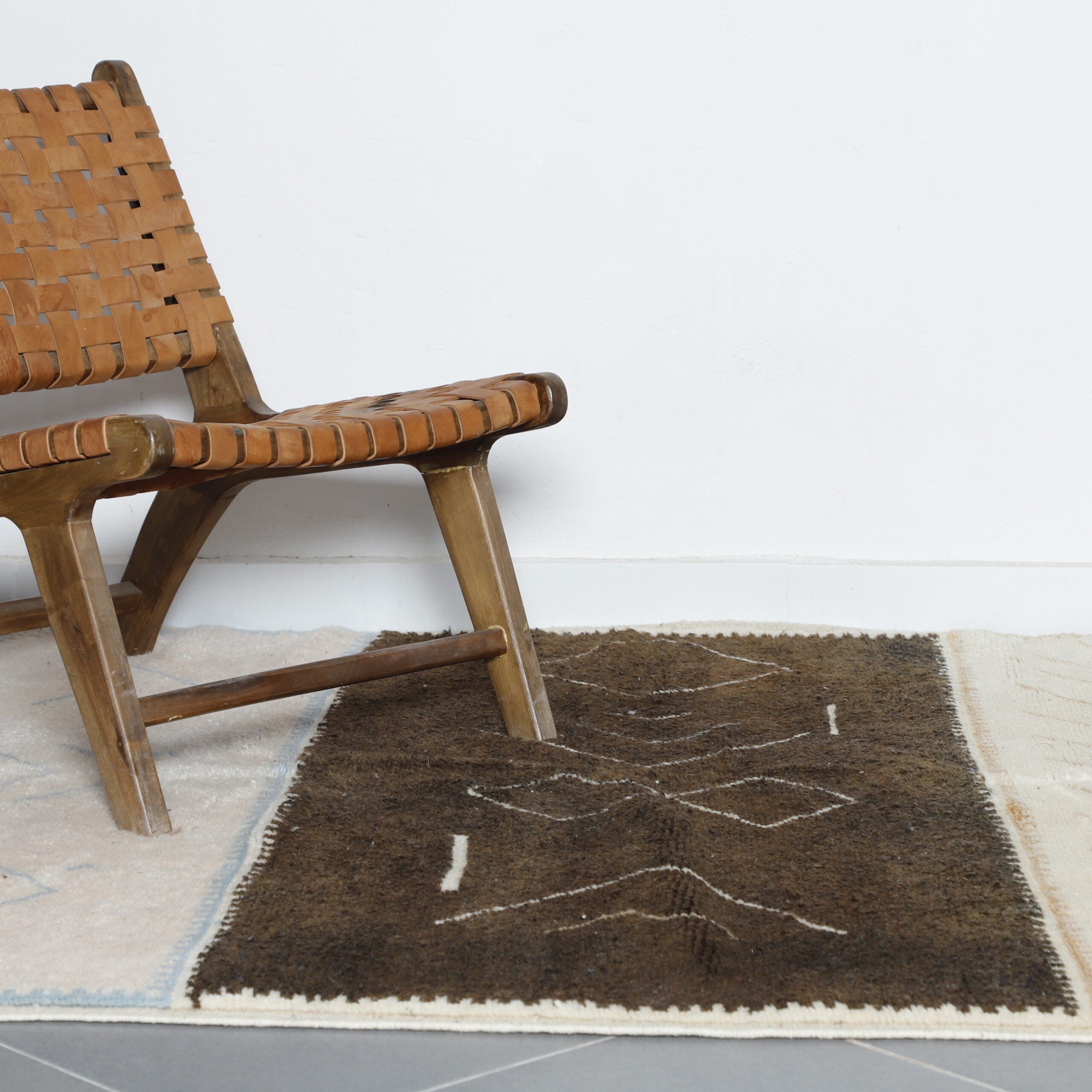 Striking Moroccan Azilal Rug with Symbolic Motifs