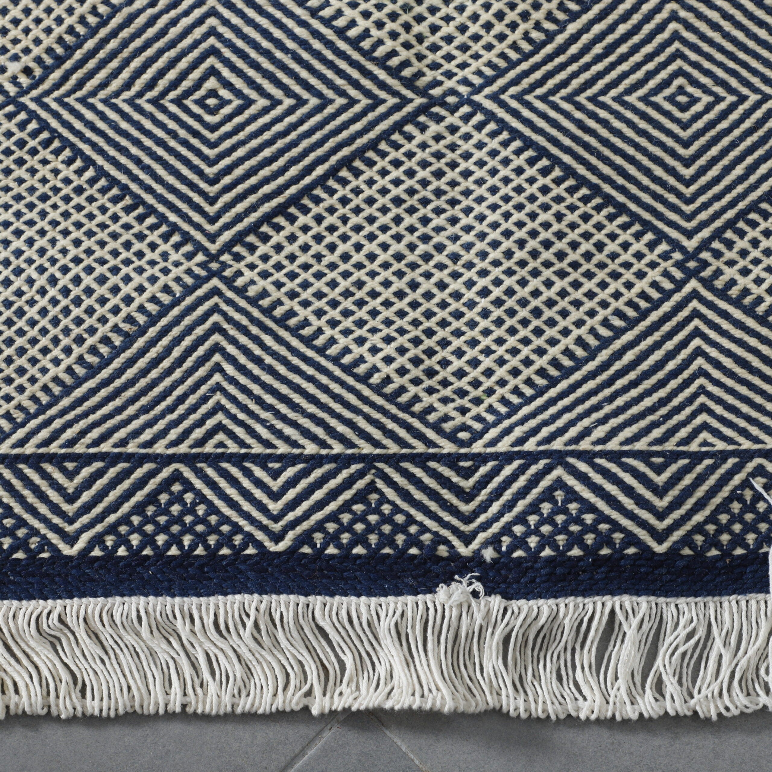 Classic Moroccan Zanafi Rug with Diamond Lattice