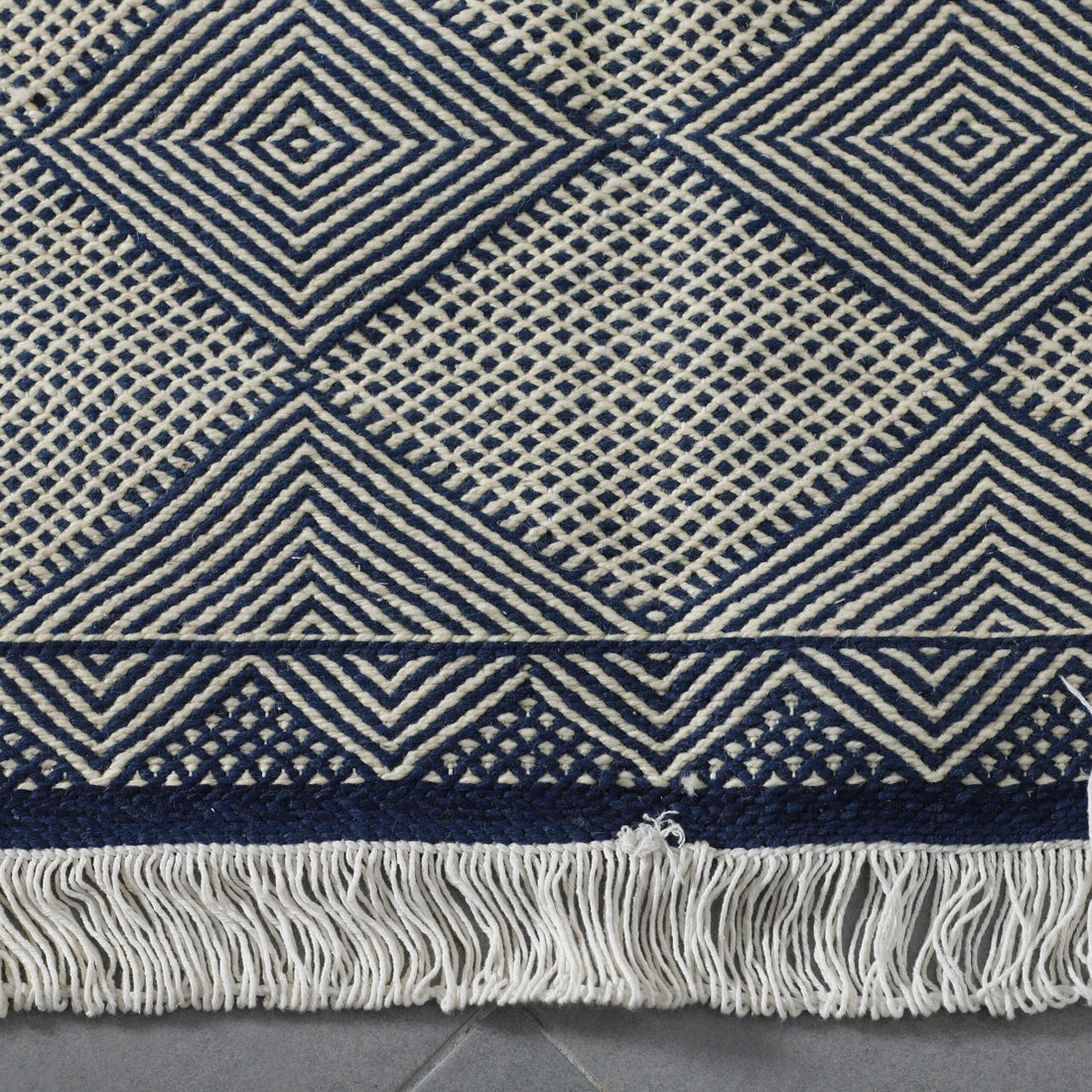 Classic Moroccan Zanafi Rug with Diamond Lattice