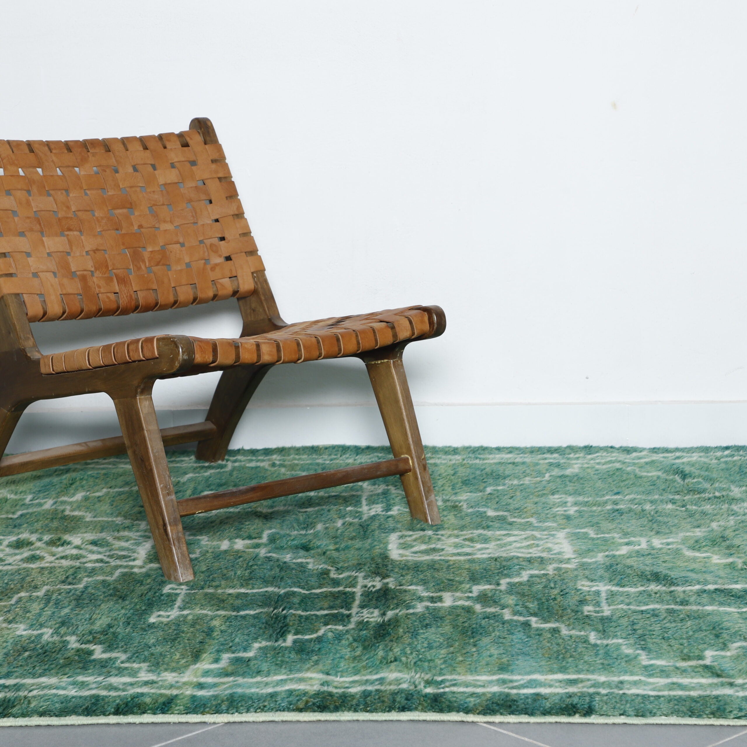 Elegant Moroccan Beni Ourain Rug with Geometric Diamond Pattern
