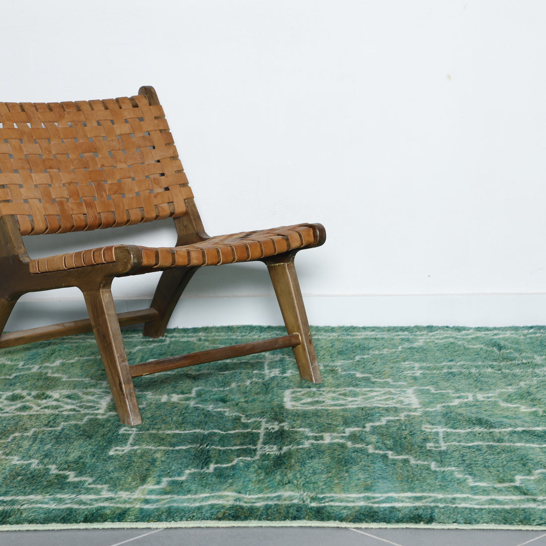 Elegant Moroccan Beni Ourain Rug with Geometric Diamond Pattern