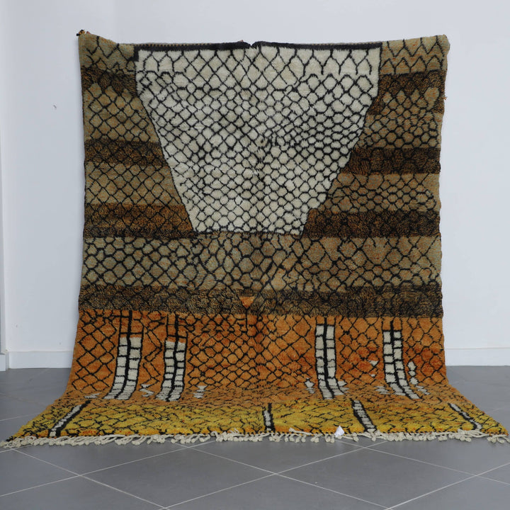 Brown Beni Mrirt Rug – Custom Moroccan Shag Rug for Modern Interiors