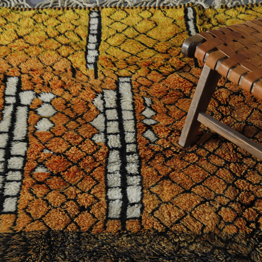 Brown Beni Mrirt Rug – Custom Moroccan Shag Rug for Modern Interiors