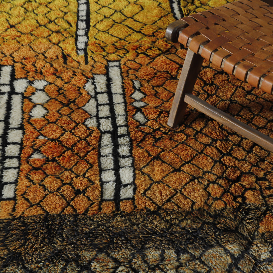 Brown Beni Mrirt Rug – Custom Moroccan Shag Rug for Modern Interiors