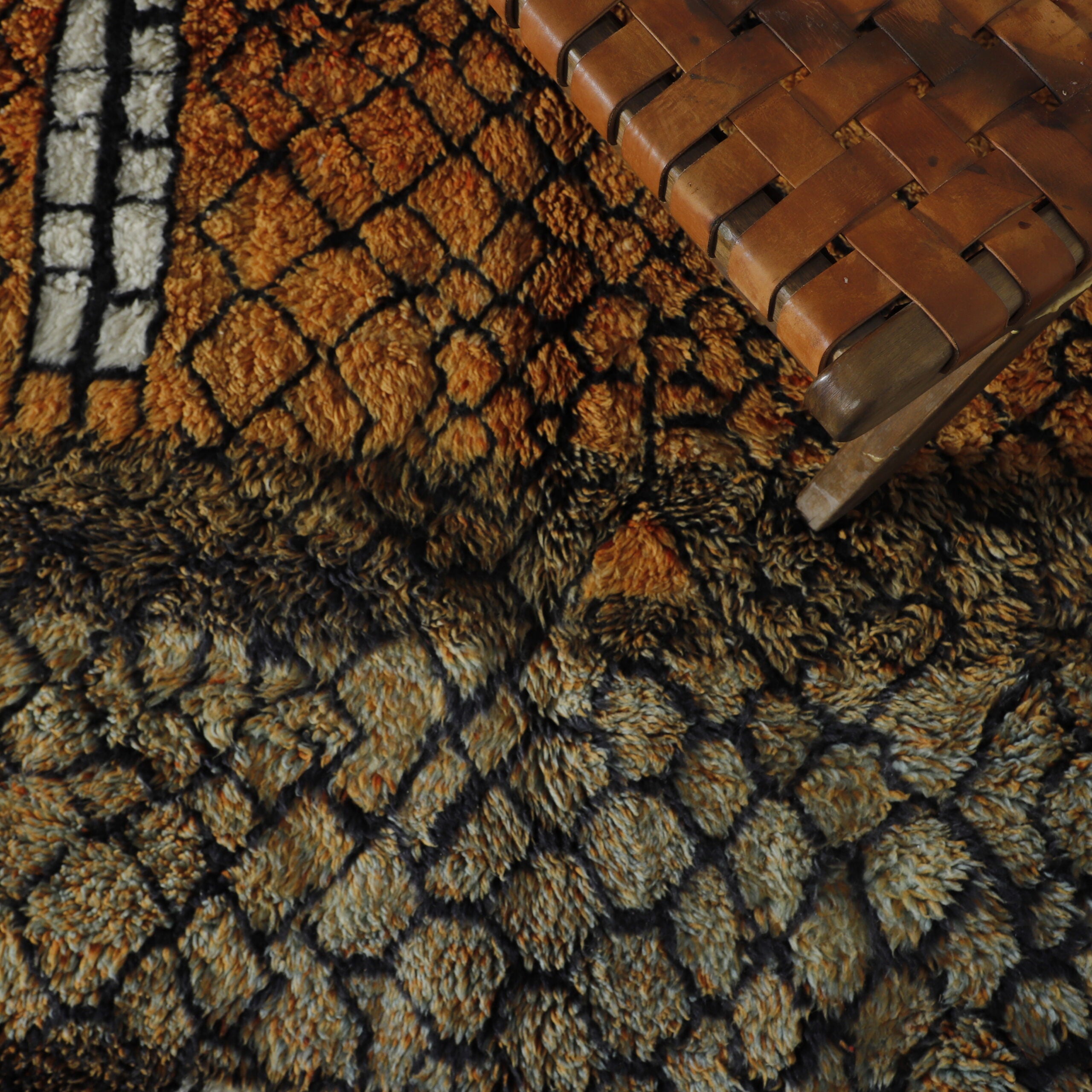 Brown Beni Mrirt Rug – Custom Moroccan Shag Rug for Modern Interiors