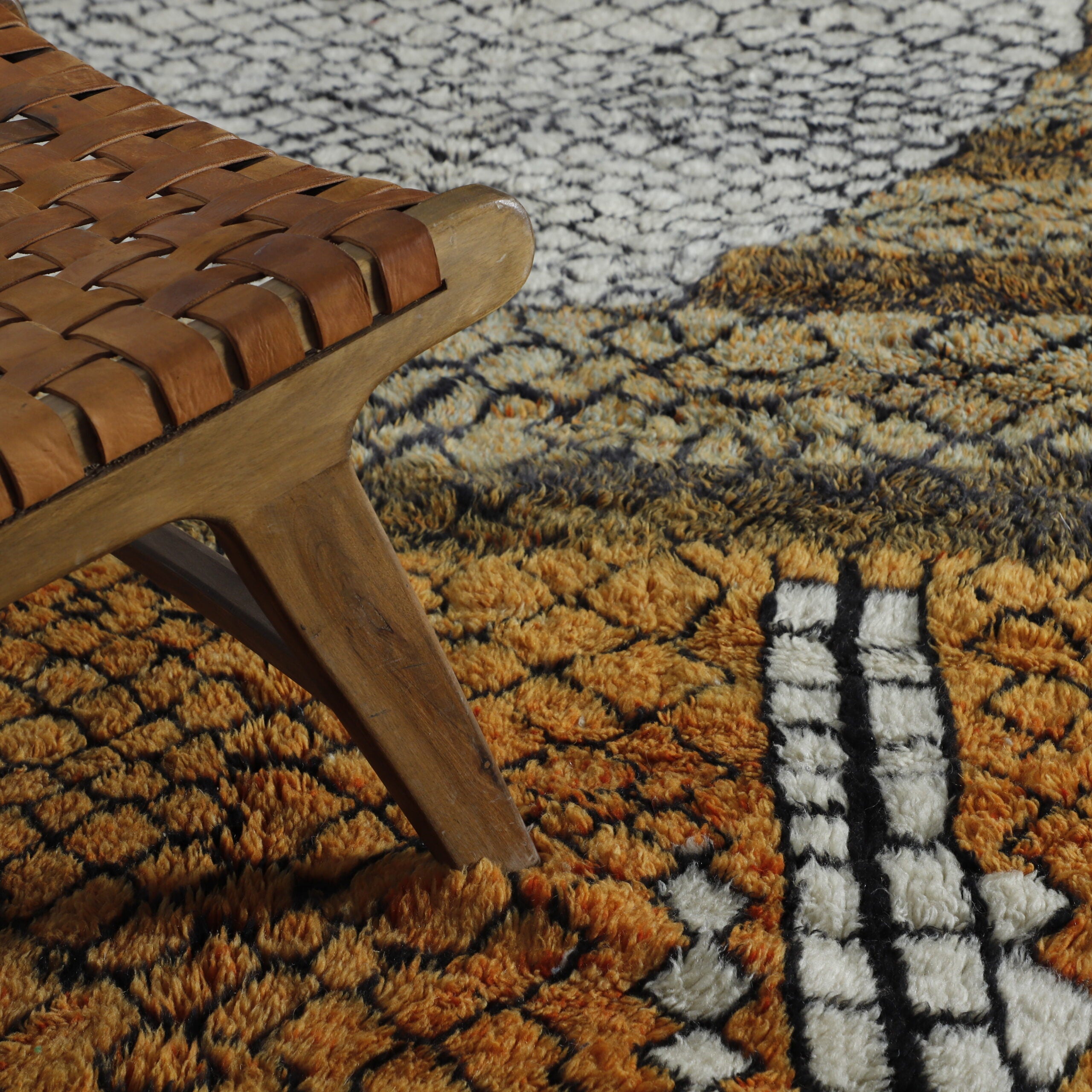 Brown Beni Mrirt Rug – Custom Moroccan Shag Rug for Modern Interiors