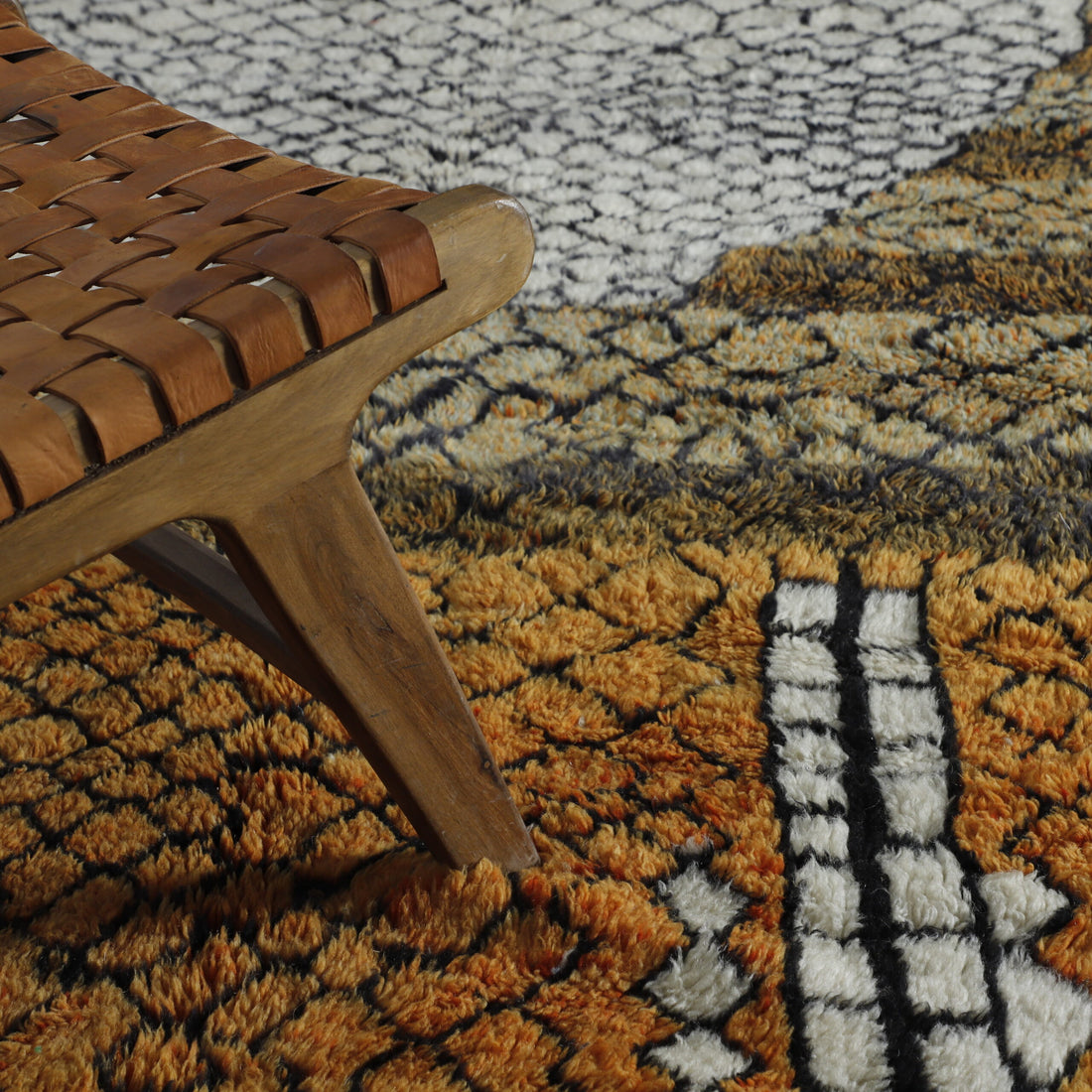 Brown Beni Mrirt Rug – Custom Moroccan Shag Rug for Modern Interiors
