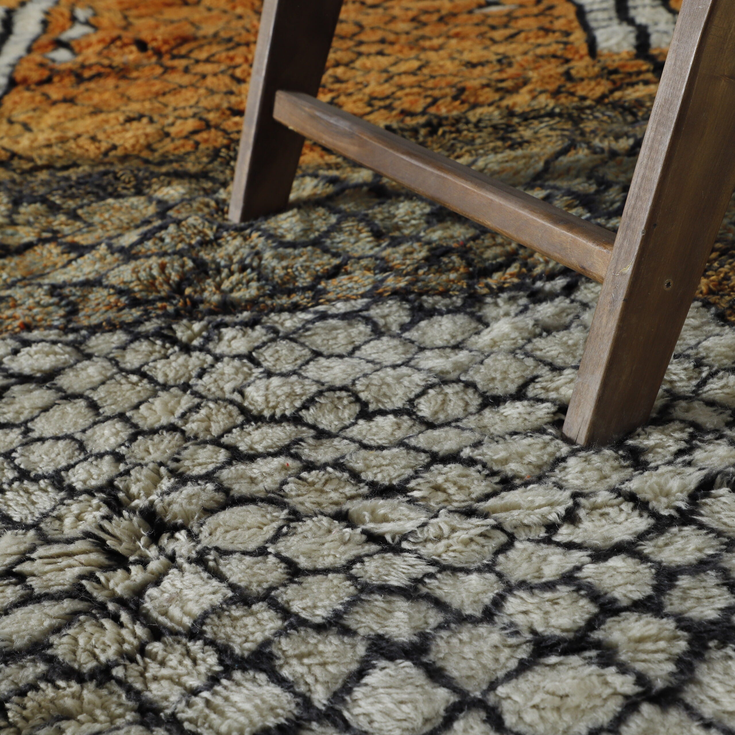 Brown Beni Mrirt Rug – Custom Moroccan Shag Rug for Modern Interiors