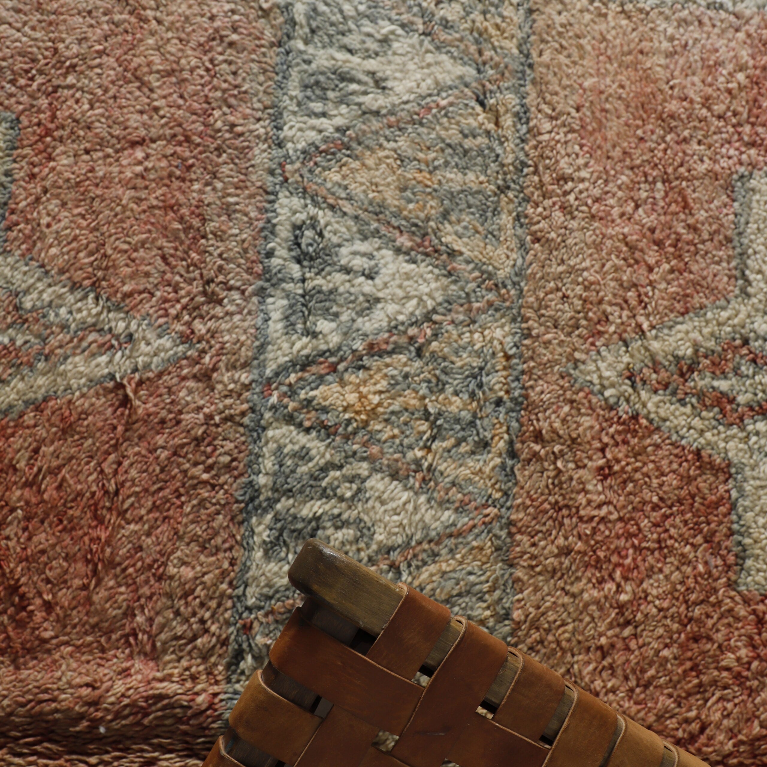 Handwoven Vintage Moroccan Rug with Traditional Geometric Design