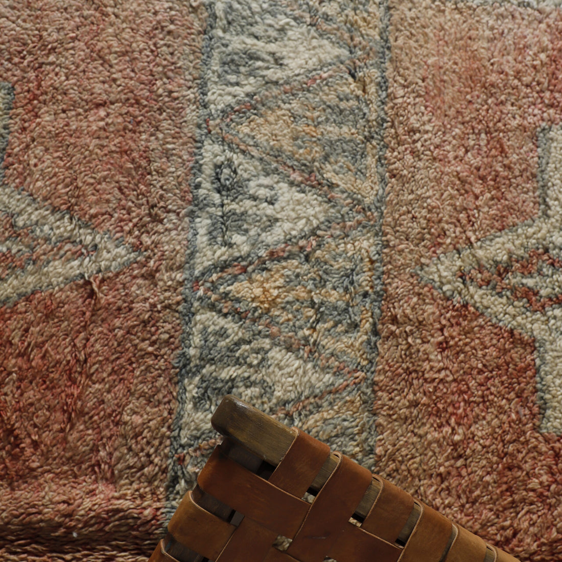 Handwoven Vintage Moroccan Rug with Traditional Geometric Design