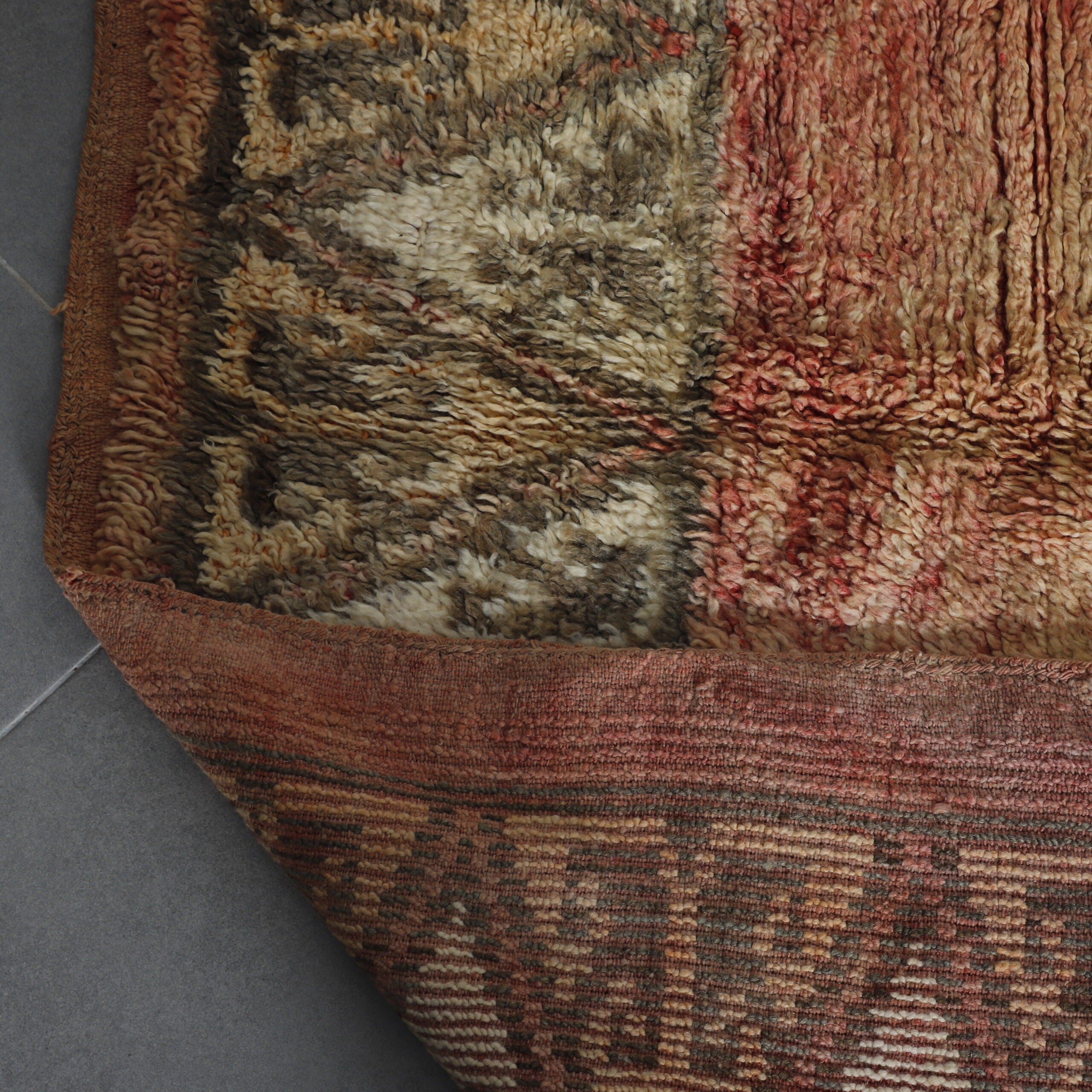 Handwoven Vintage Moroccan Rug with Traditional Geometric Design