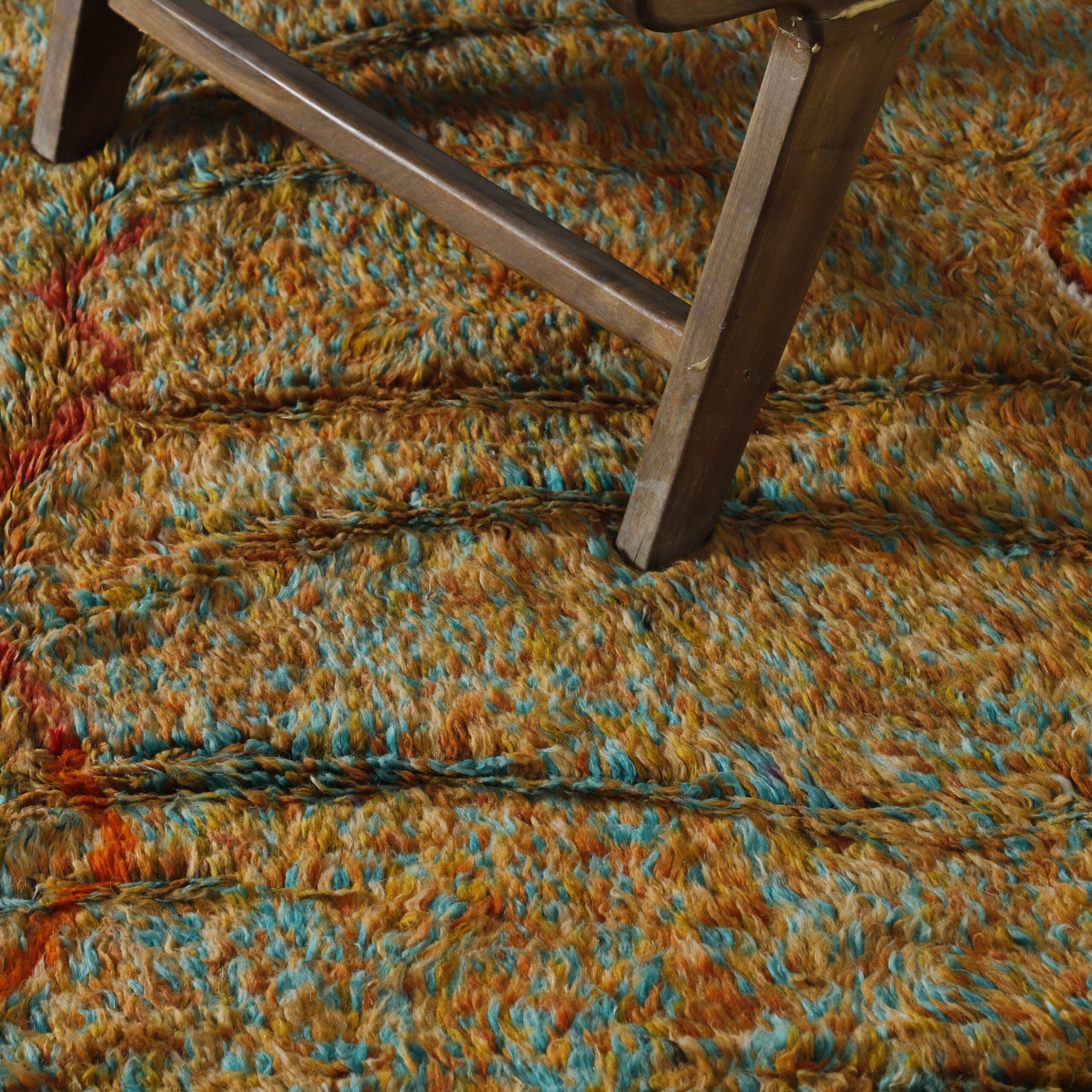 Unique Moroccan Rug with Tribal Motifs