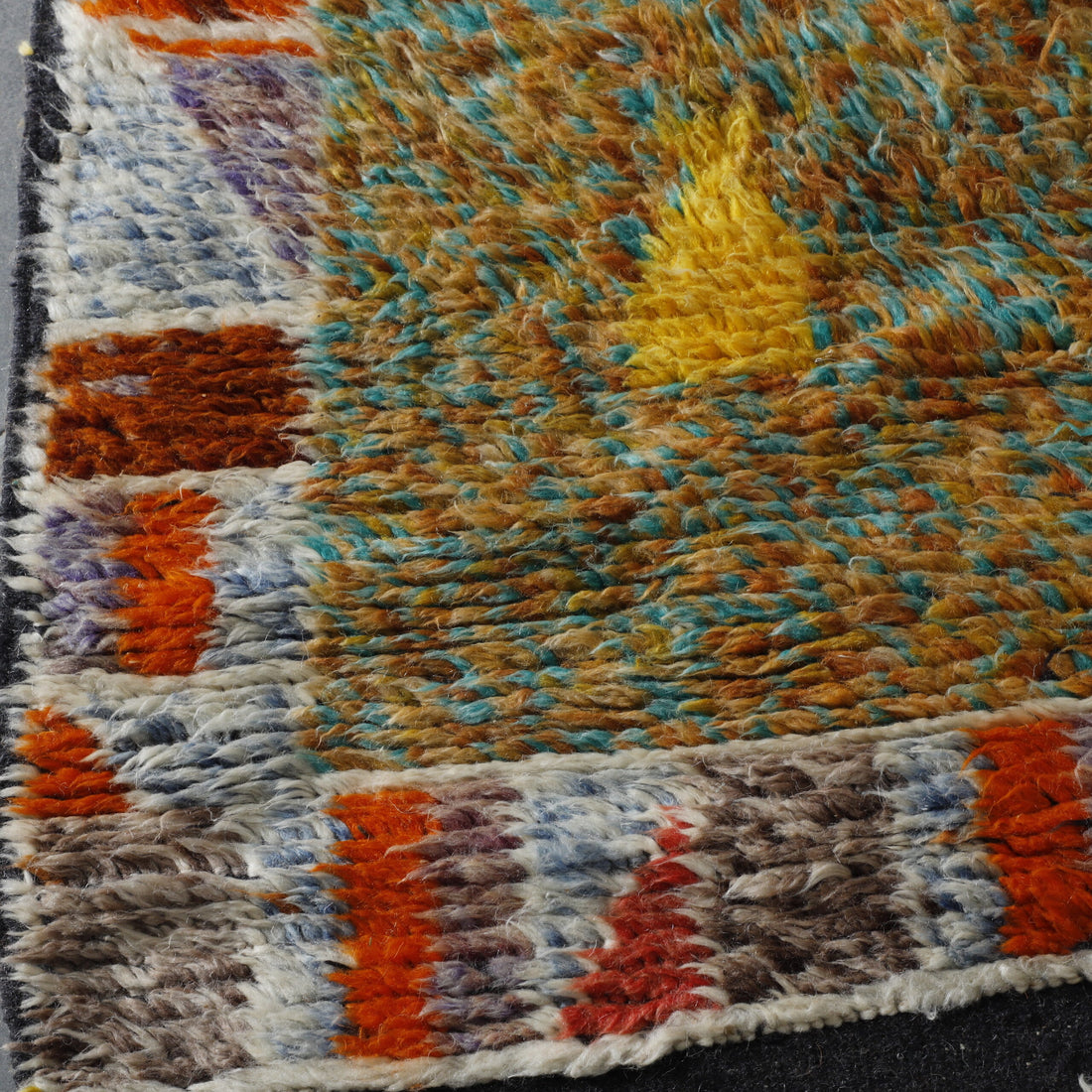 Unique Moroccan Rug with Tribal Motifs