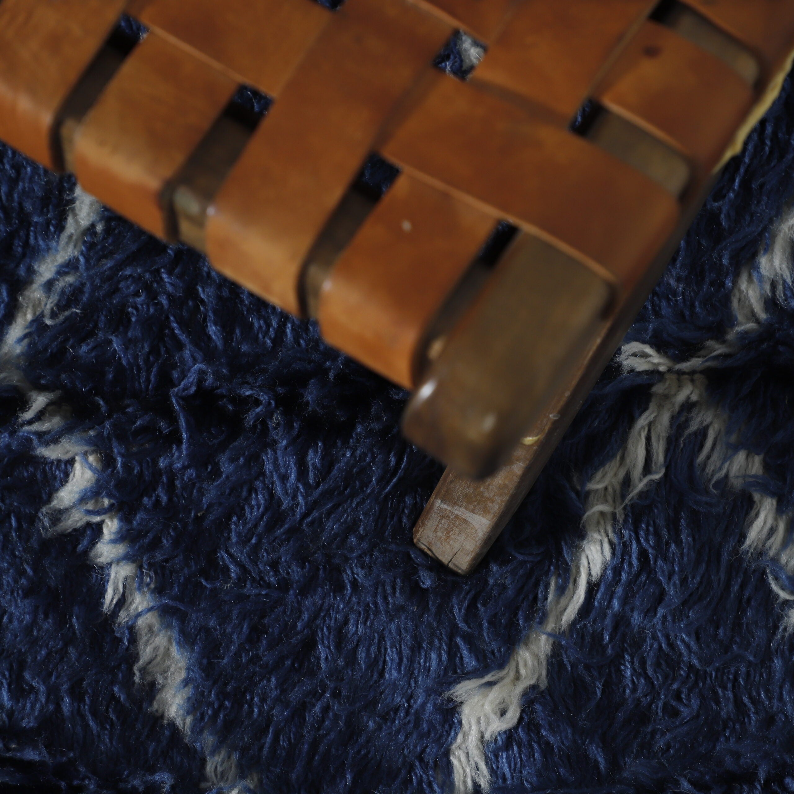 Luxurious Moroccan Beni Ourain Rug with Diamond Lattice