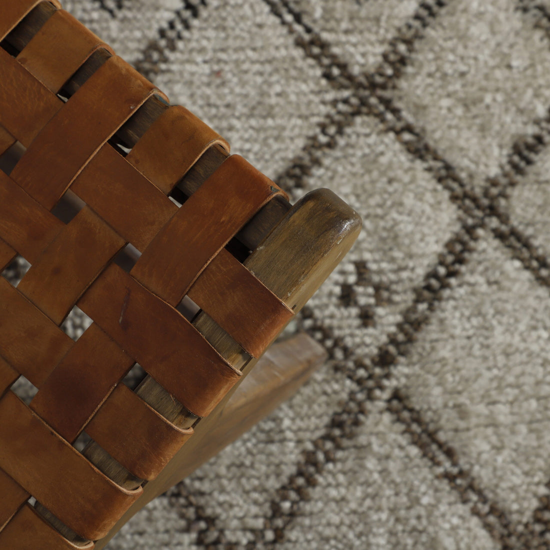 Classic Moroccan Beni Ourain Rug with Diamond Lattice