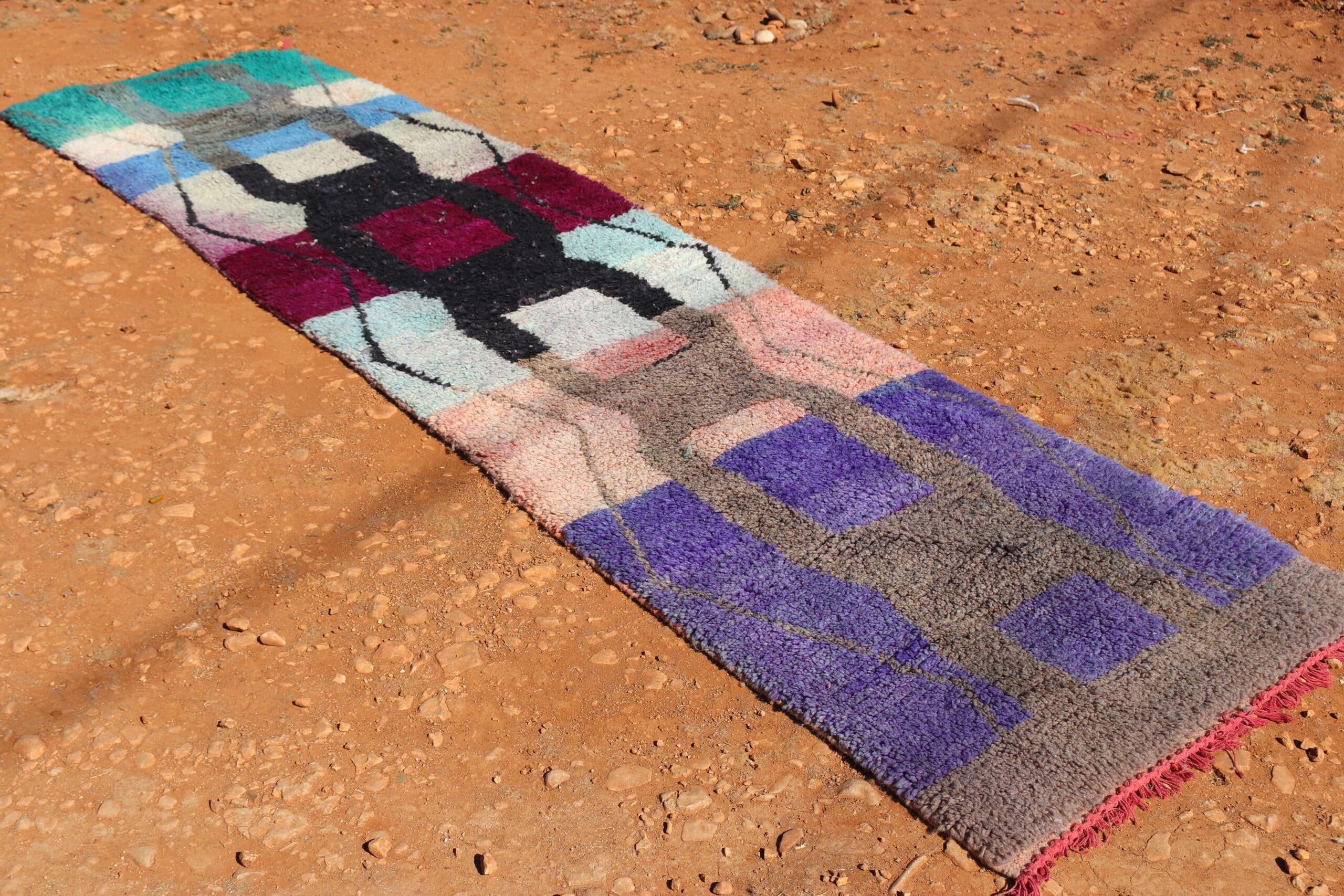 Moroccan Abstract Outdoor Runner Rug 