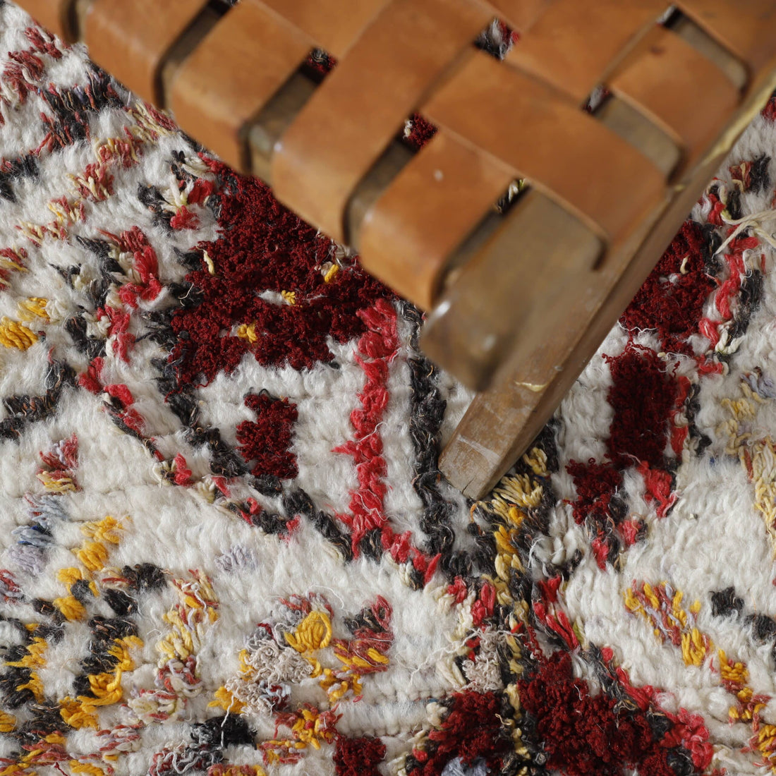 Moroccan Large Handmade ColorfulAzilal Rug with Abstract Design