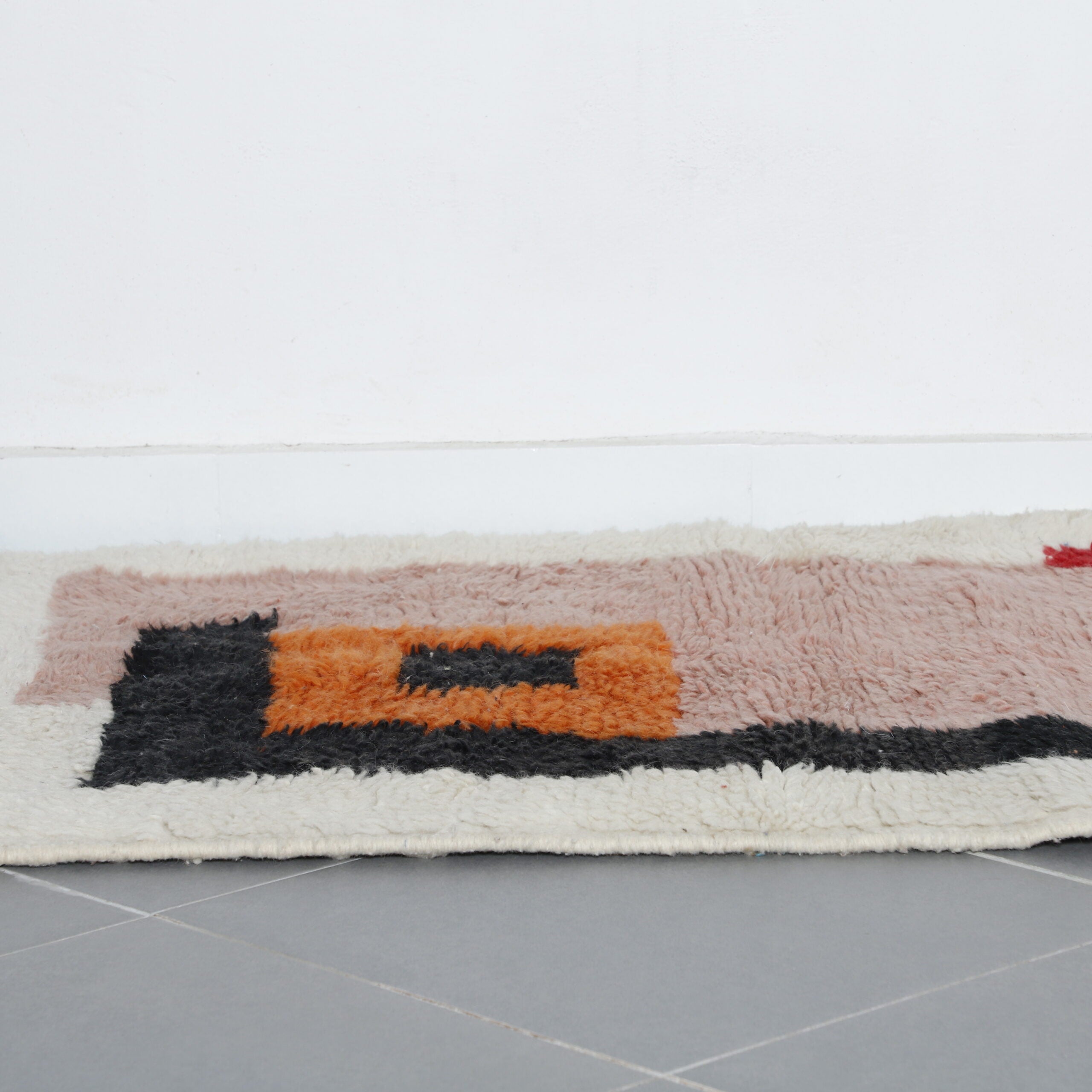 Moroccan Modern Beni Ourain Rug with Abstract Blocks