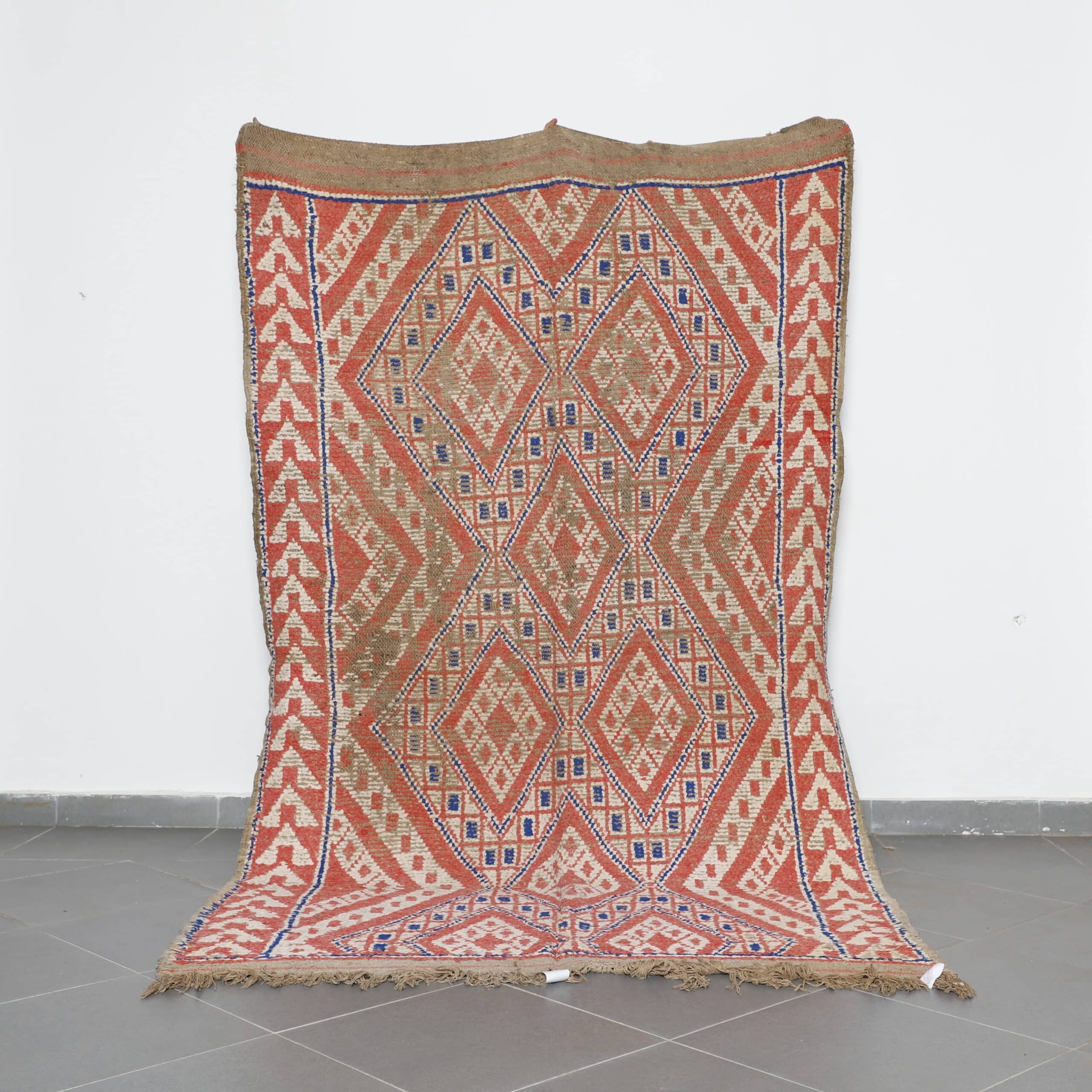 Vintage Zayan Rug 9.3×5.4 Ft – Moroccan Handmade
