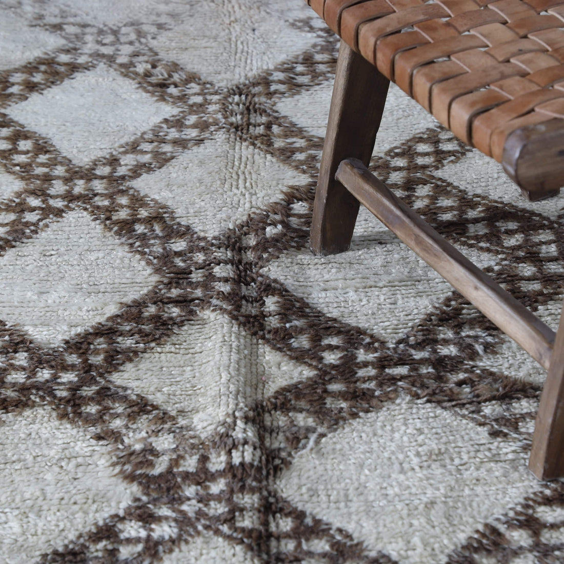 Beni Ourain Carpet 13×5.6 Ft – Authentic Handwoven Moroccan Wool Rug