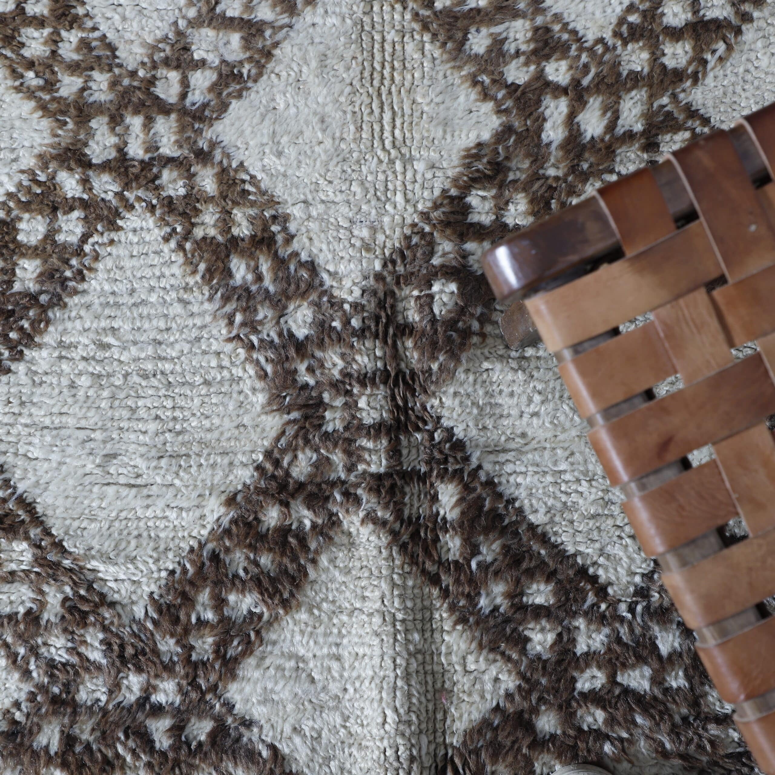 Beni Ourain Carpet 13×5.6 Ft – Authentic Handwoven Moroccan Wool Rug
