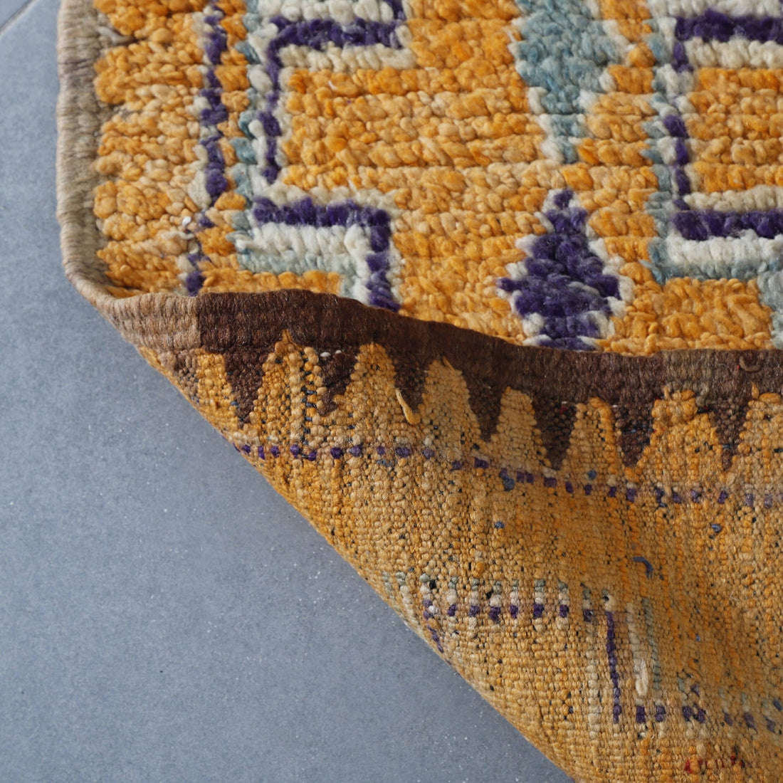 Vintage Rhamna Rug 12.5×5.1 Ft – Handmade Morocco