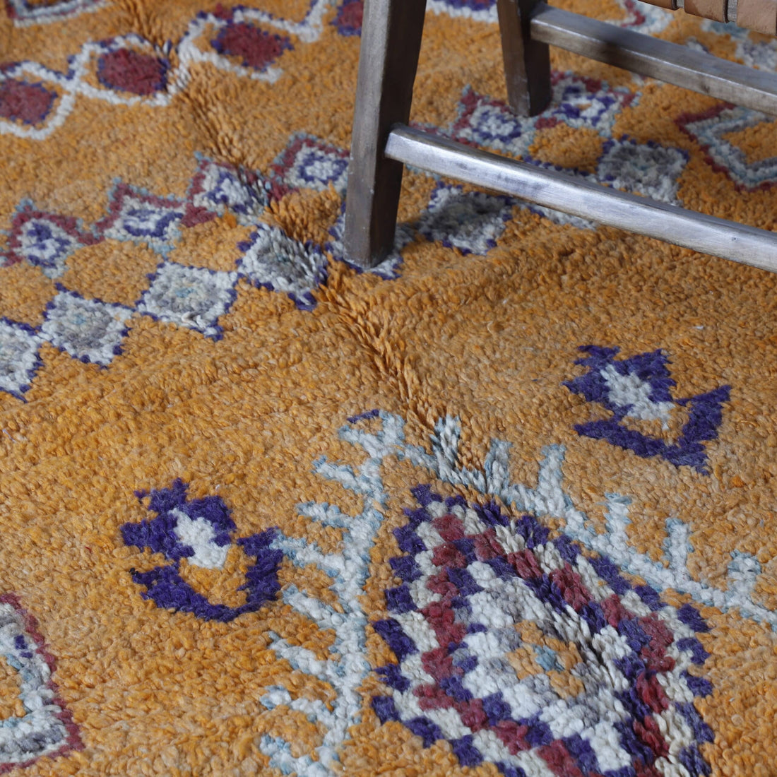 Vintage Rhamna Rug 12.5×5.1 Ft – Handmade Morocco