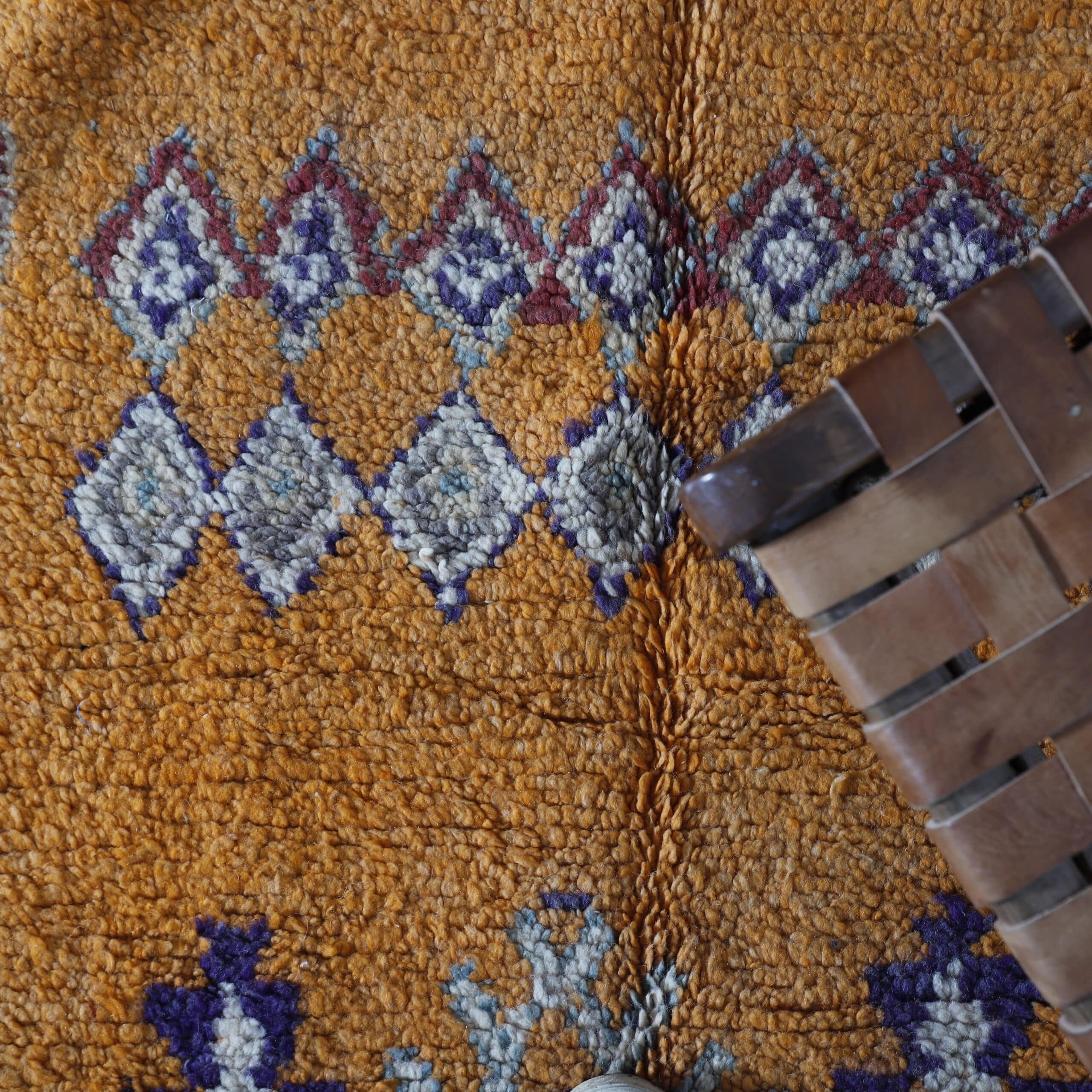 Vintage Rhamna Rug 12.5×5.1 Ft – Handmade Morocco