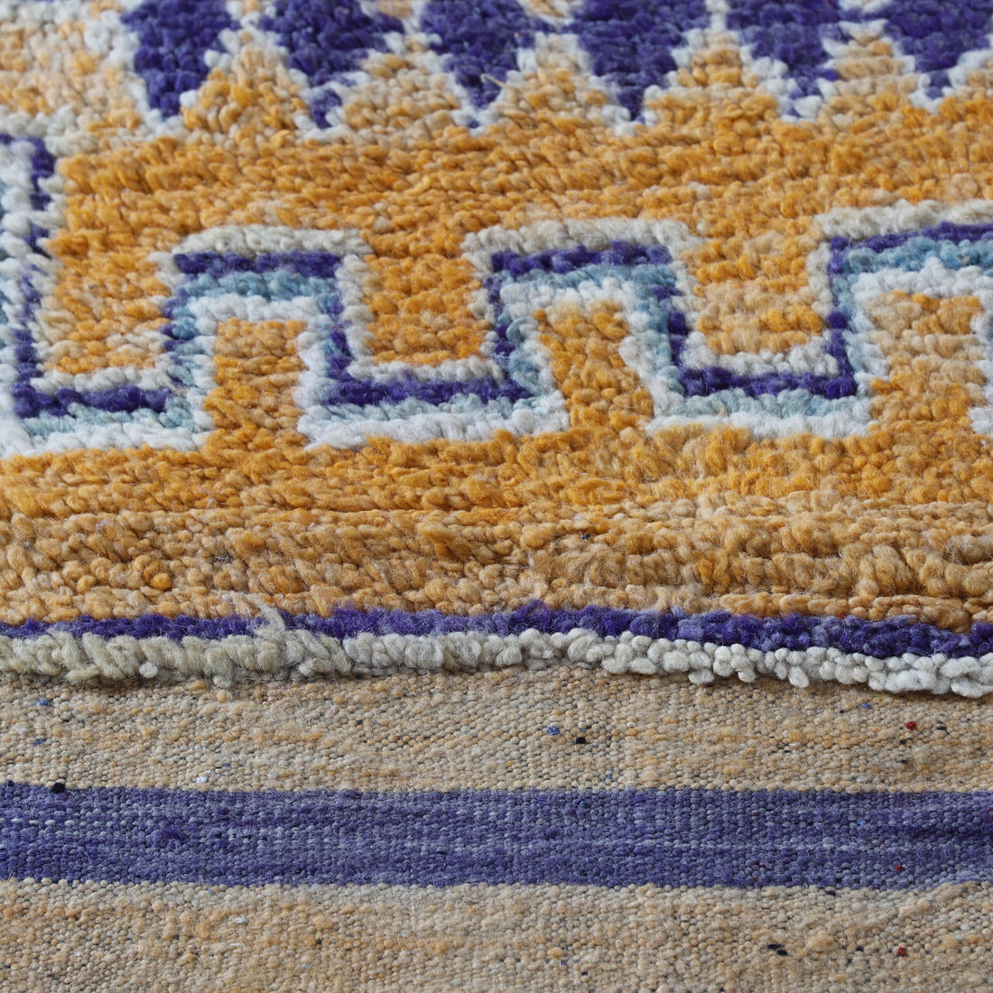 Vintage Rhamna Rug 12.5×5.1 Ft – Handmade Morocco