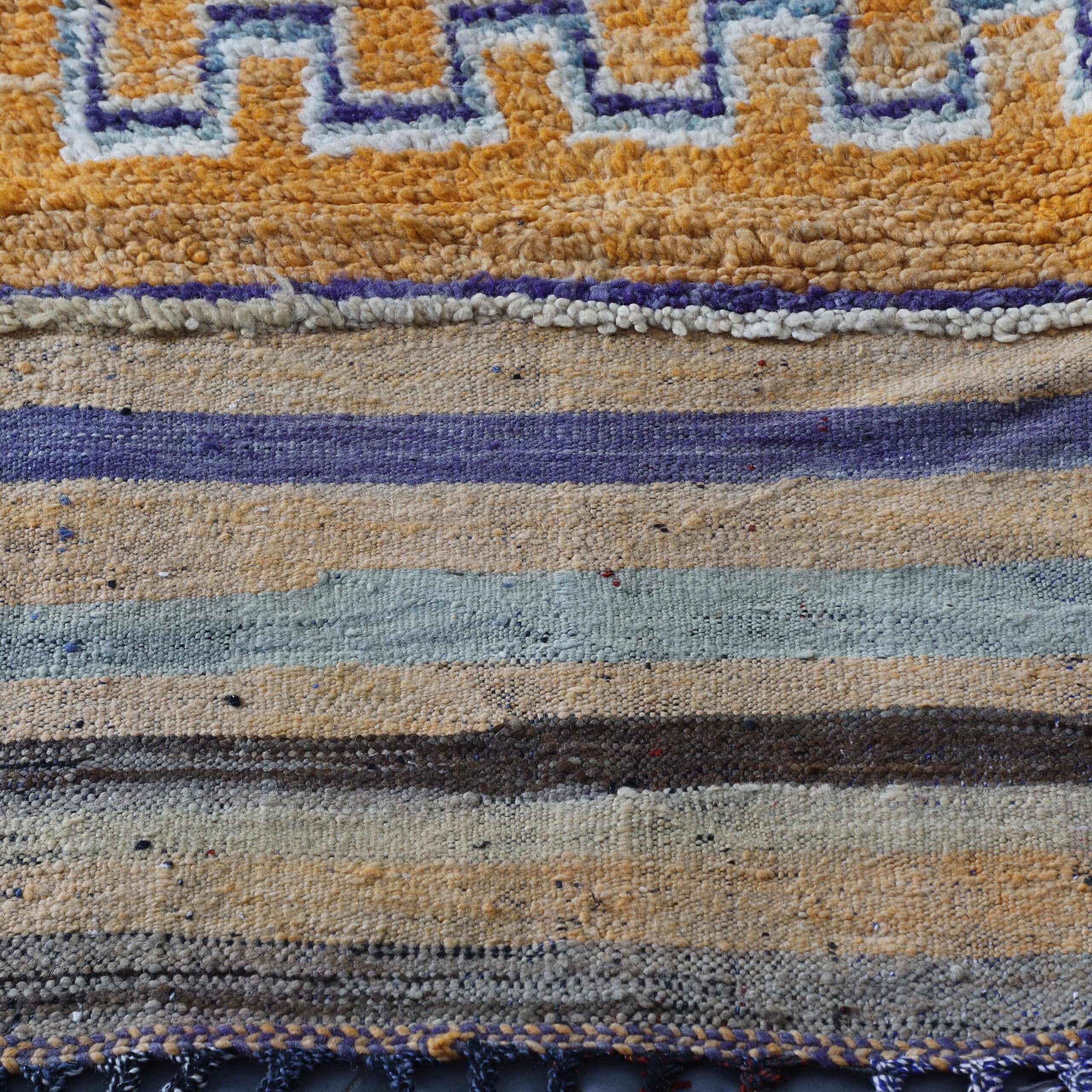 Vintage Rhamna Rug 12.5×5.1 Ft – Handmade Morocco