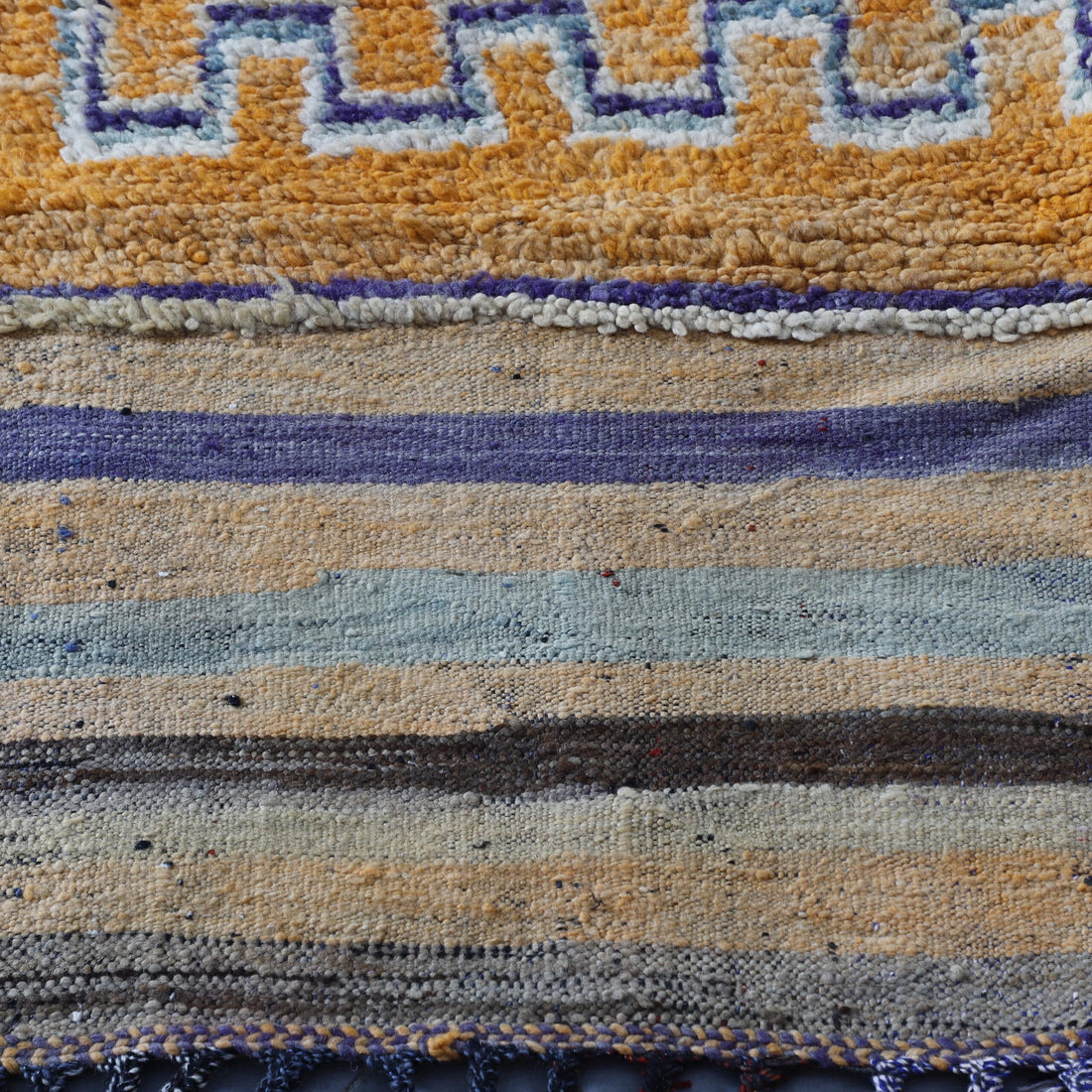 Vintage Rhamna Rug 12.5×5.1 Ft – Handmade Morocco